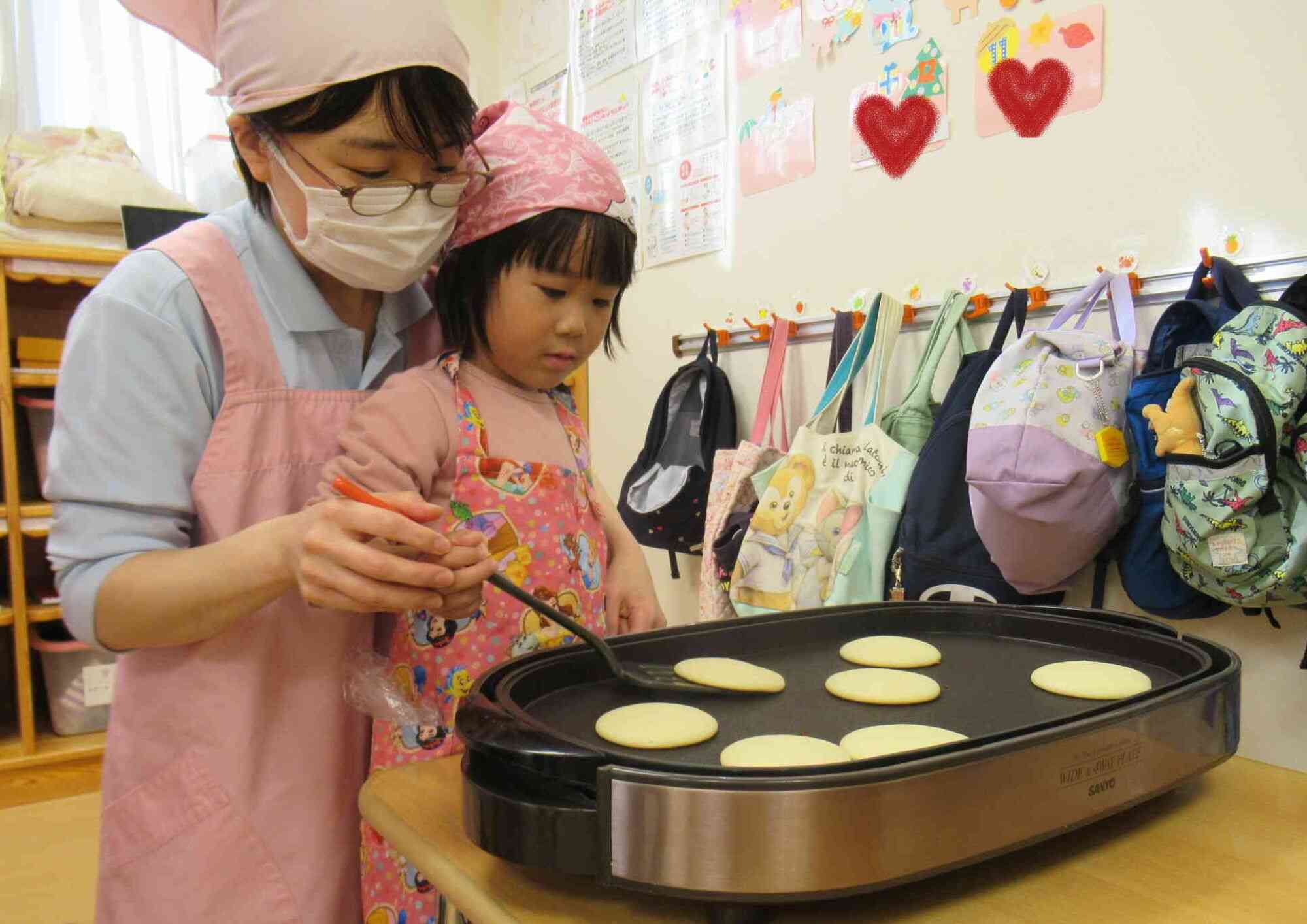 楽しみにしていたホットケーキ作り♪