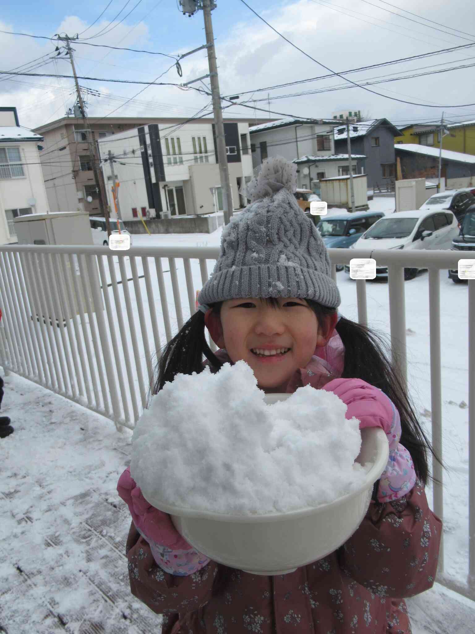 こんなに雪を集めたよ