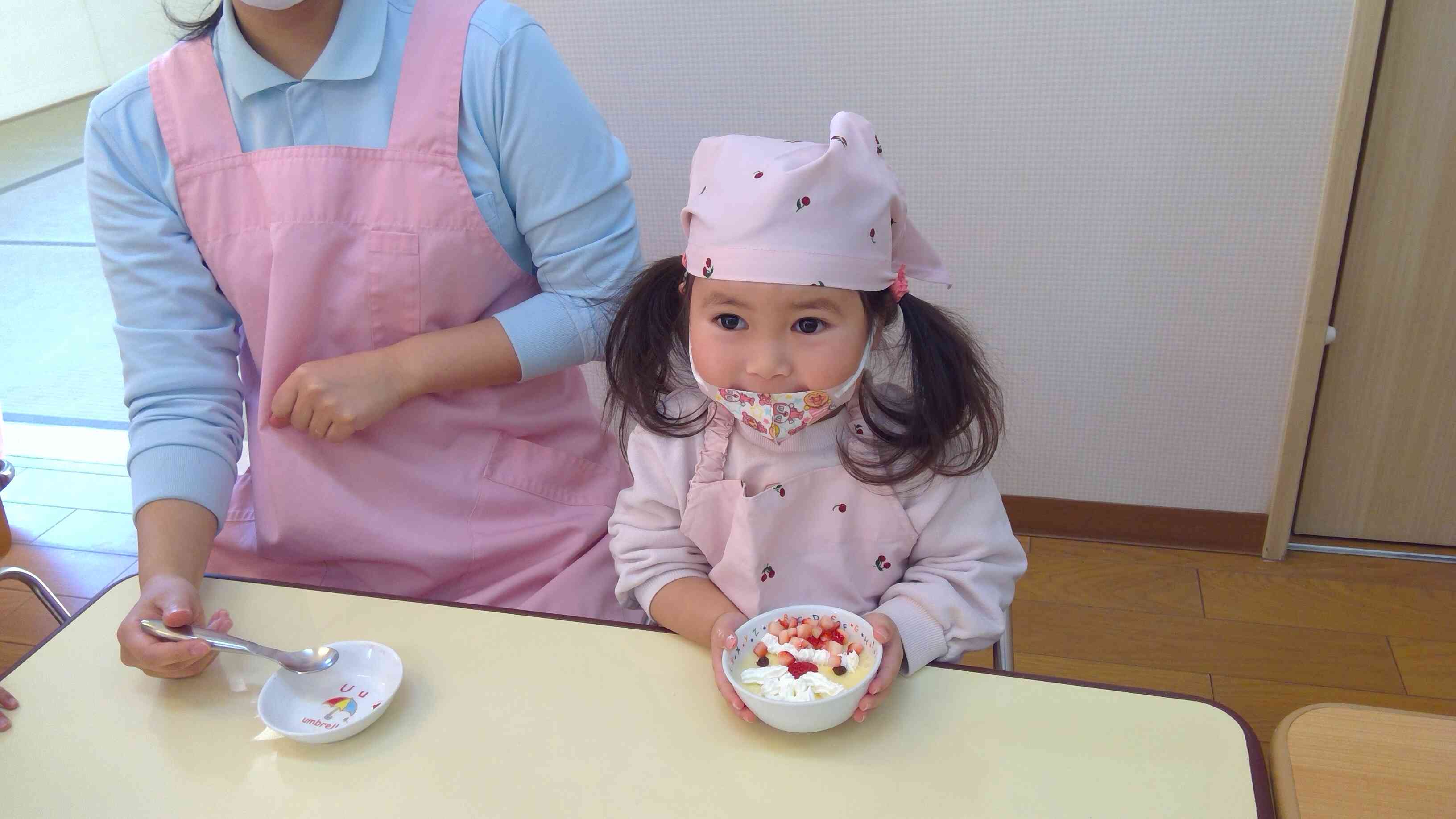 「みてー！サンタさんかんせーい♪」