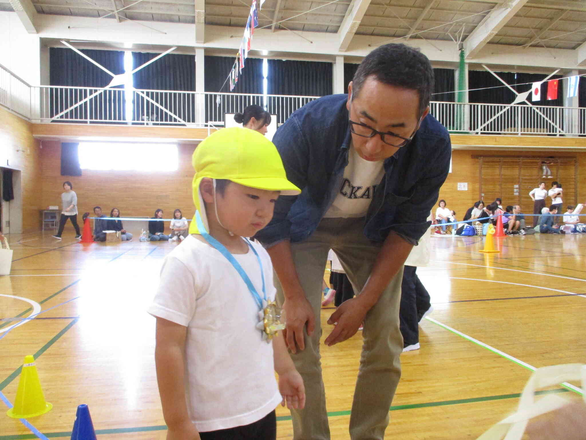 お父さんと一緒に運動会できてよかったね