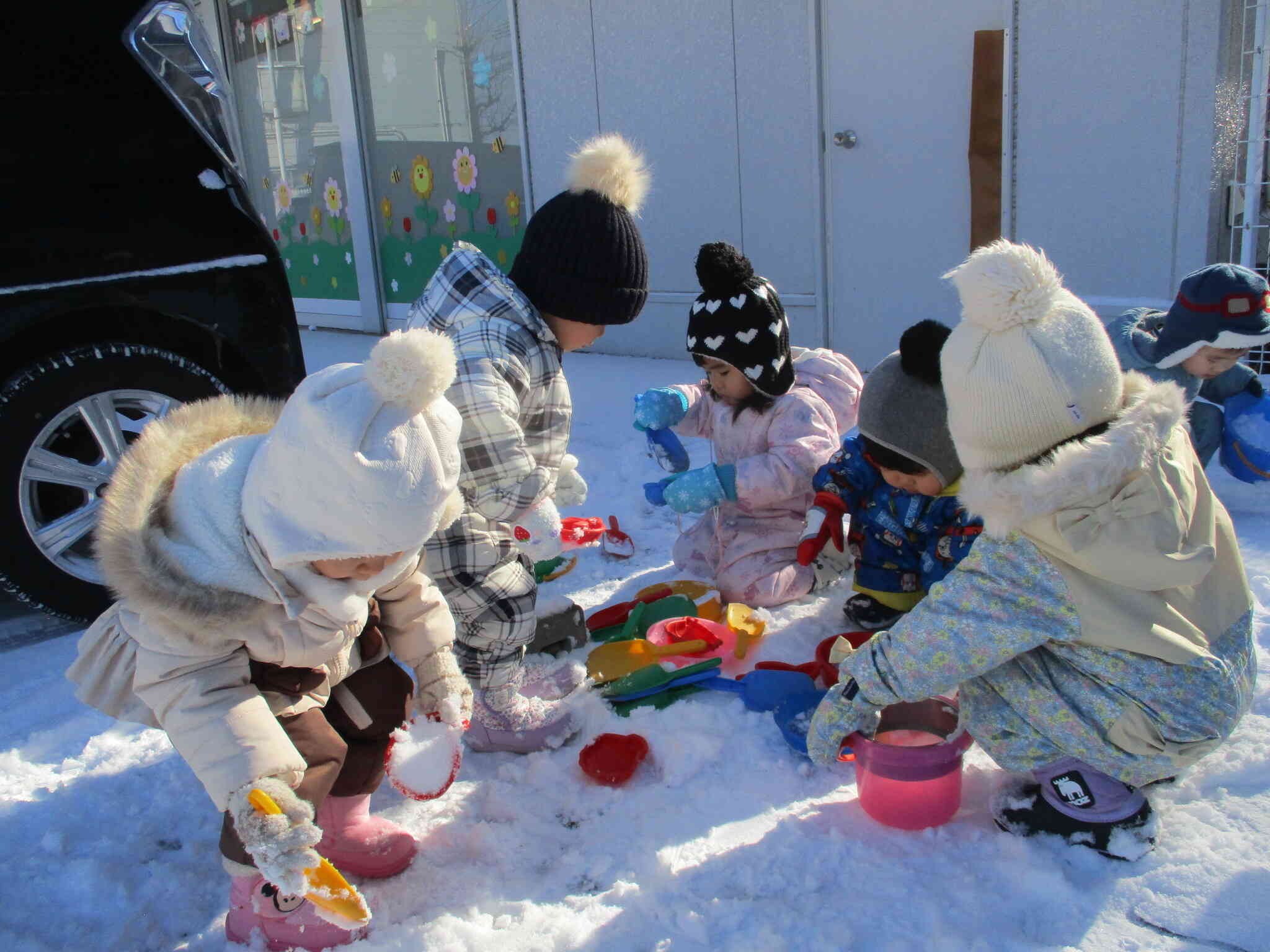 今年初の雪遊び