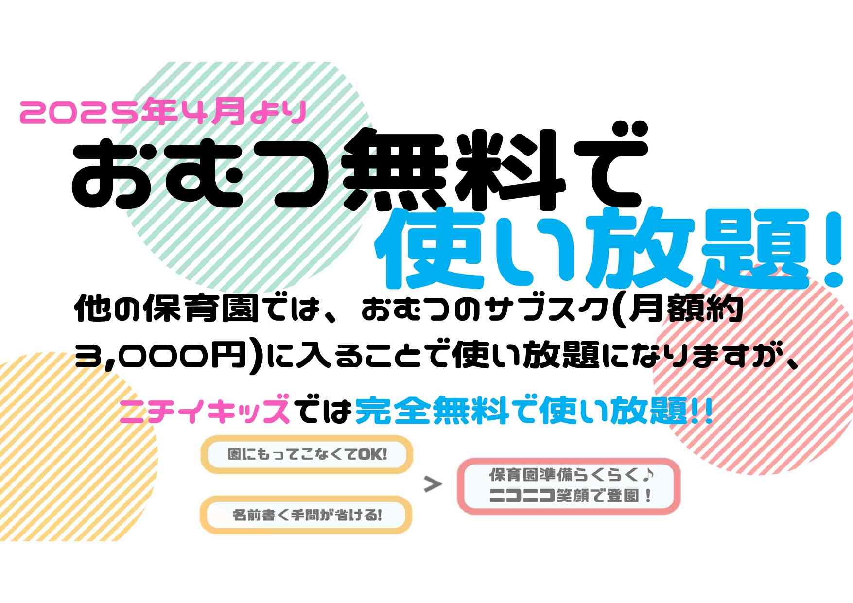 2025年4月より「おむつ無料で使い放題」！