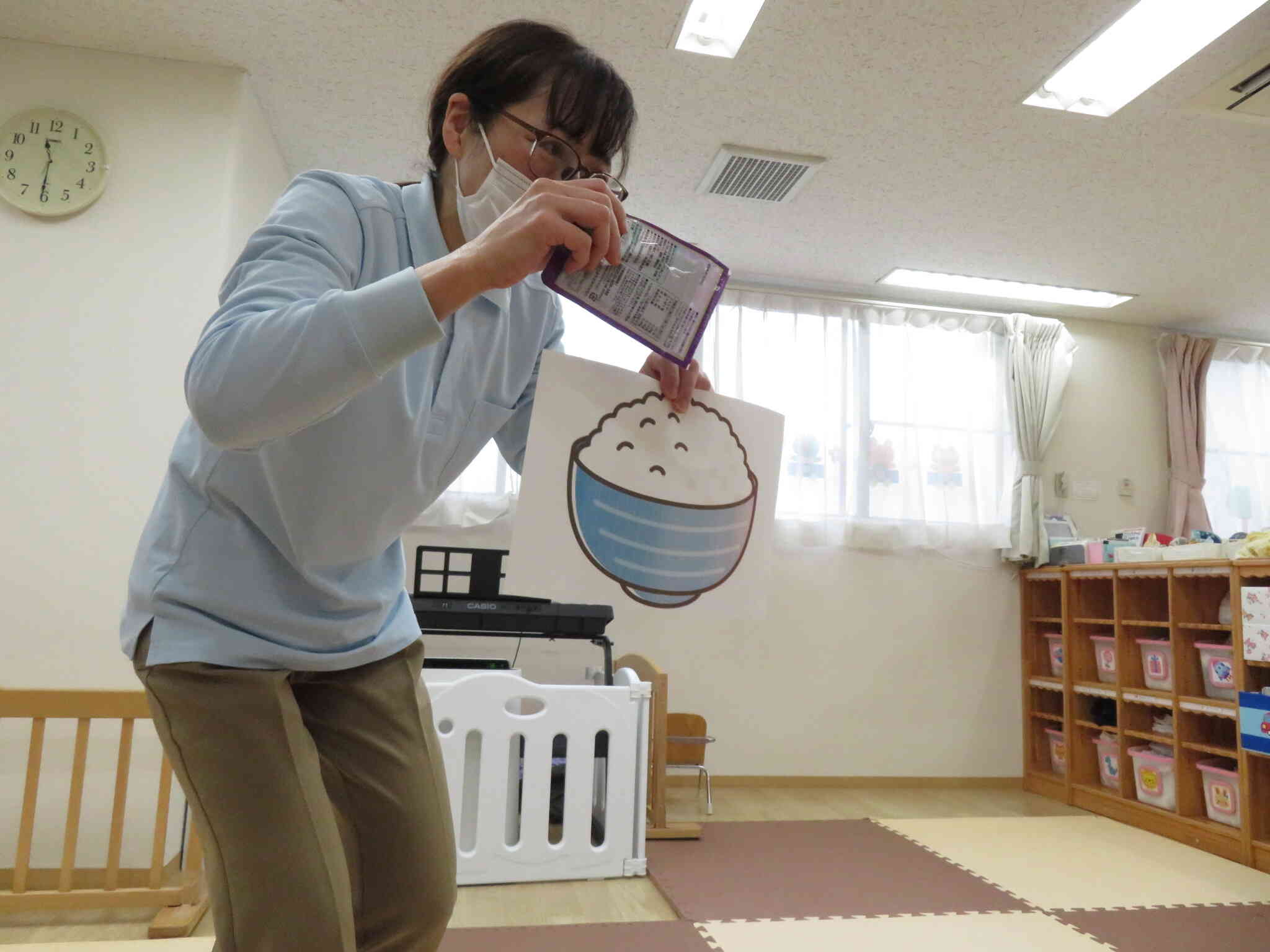 栄養士がふりかけの説明をしてくれました。