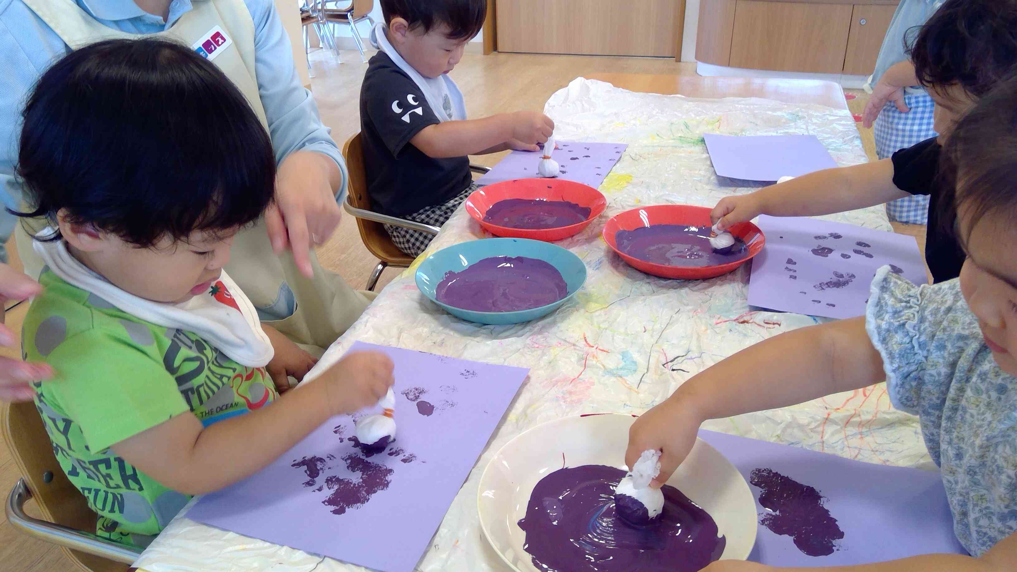 1歳児　製作　ぶどう