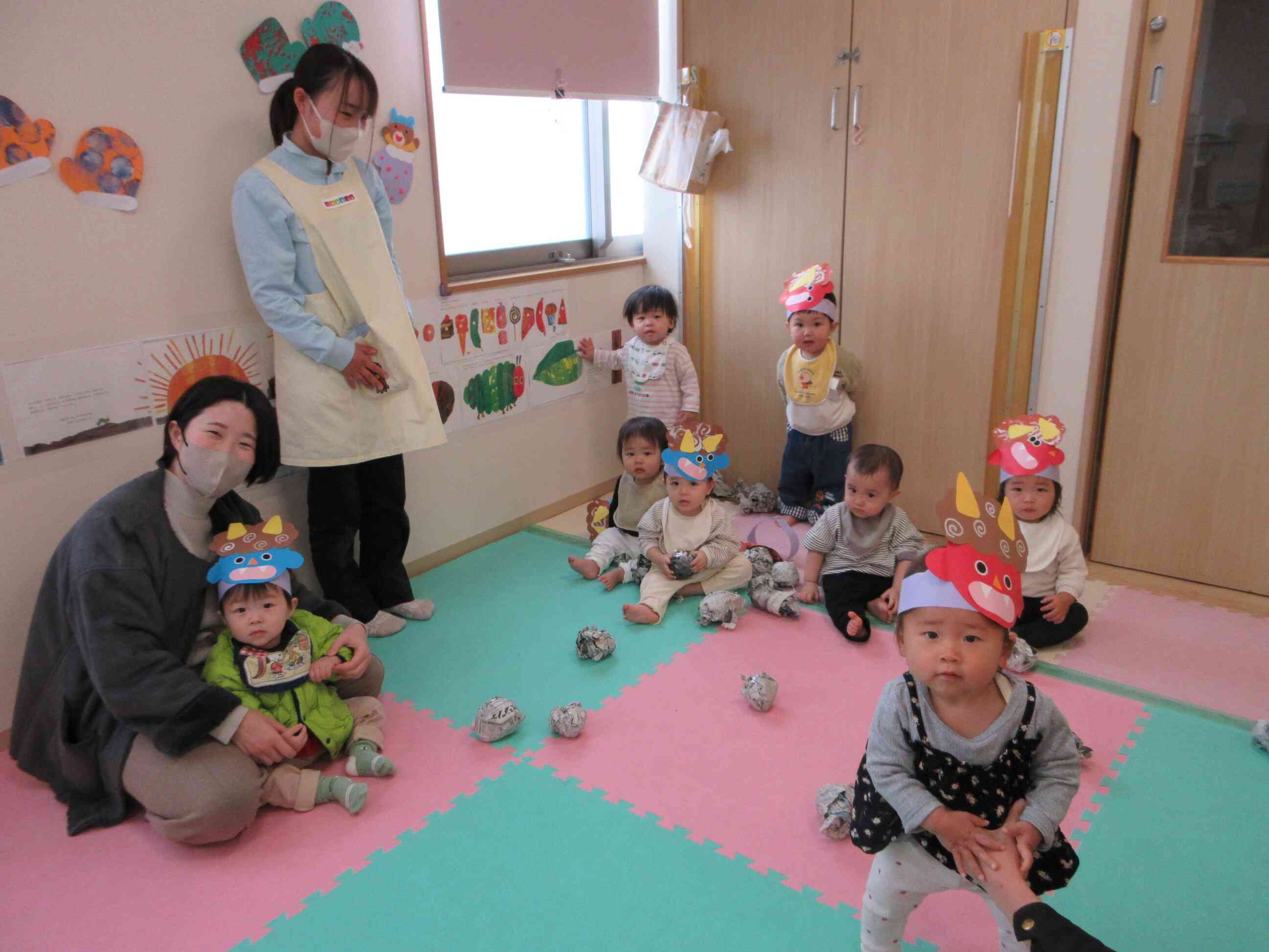 園開放のお友だちとひよこぐみさん（0歳児）また遊びに来てね！