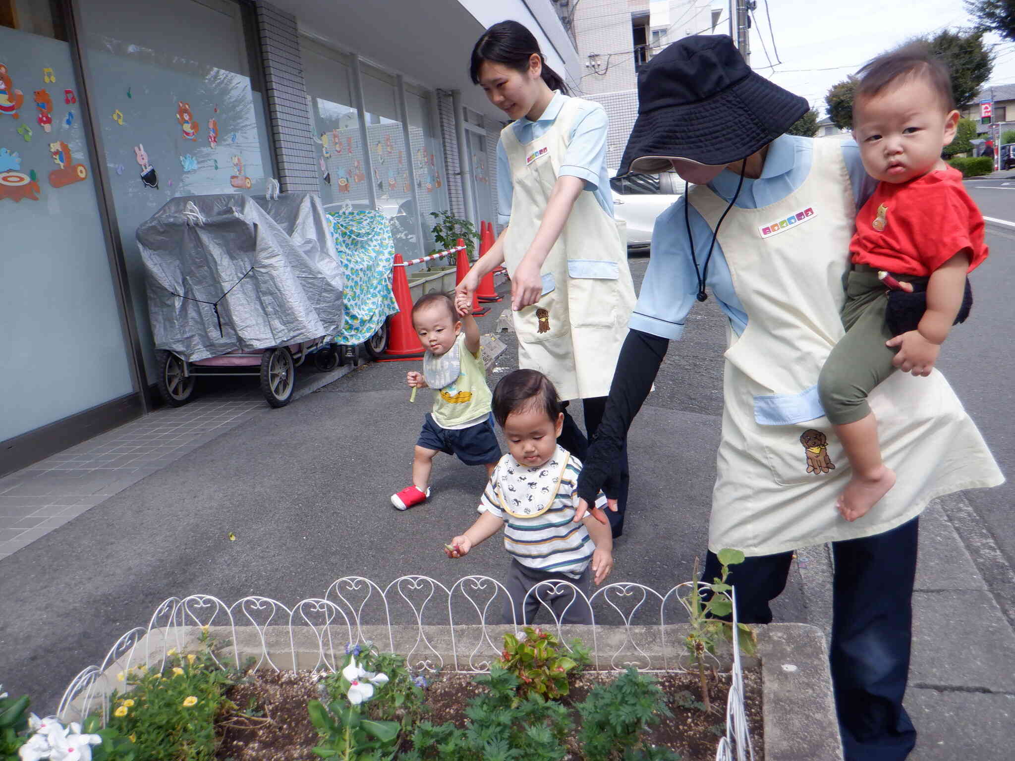 花壇のお花も見に行こう！