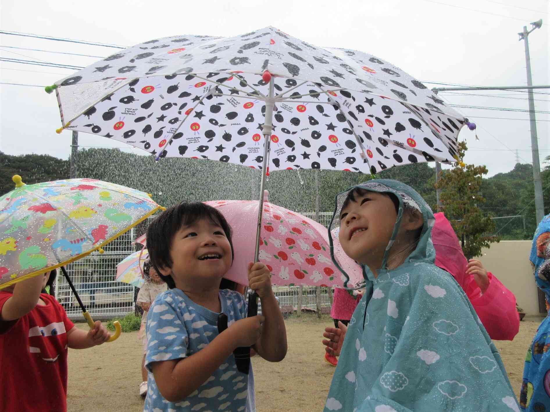 雨が傘に当たったら、どんな音？