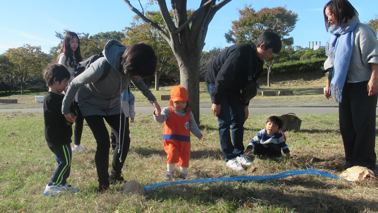 川を渡るよ！