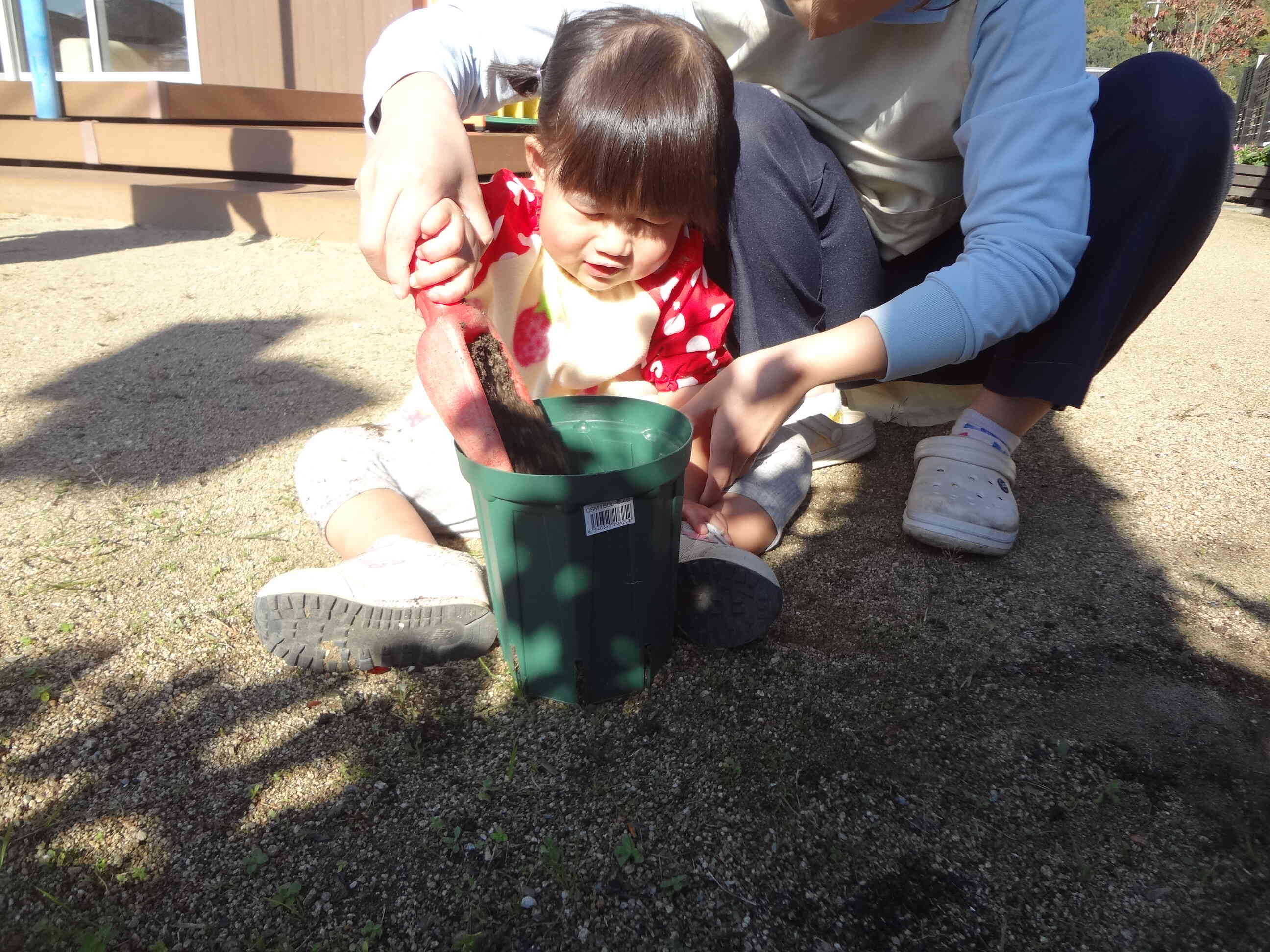 私は先生と一緒に入れてみたよ！