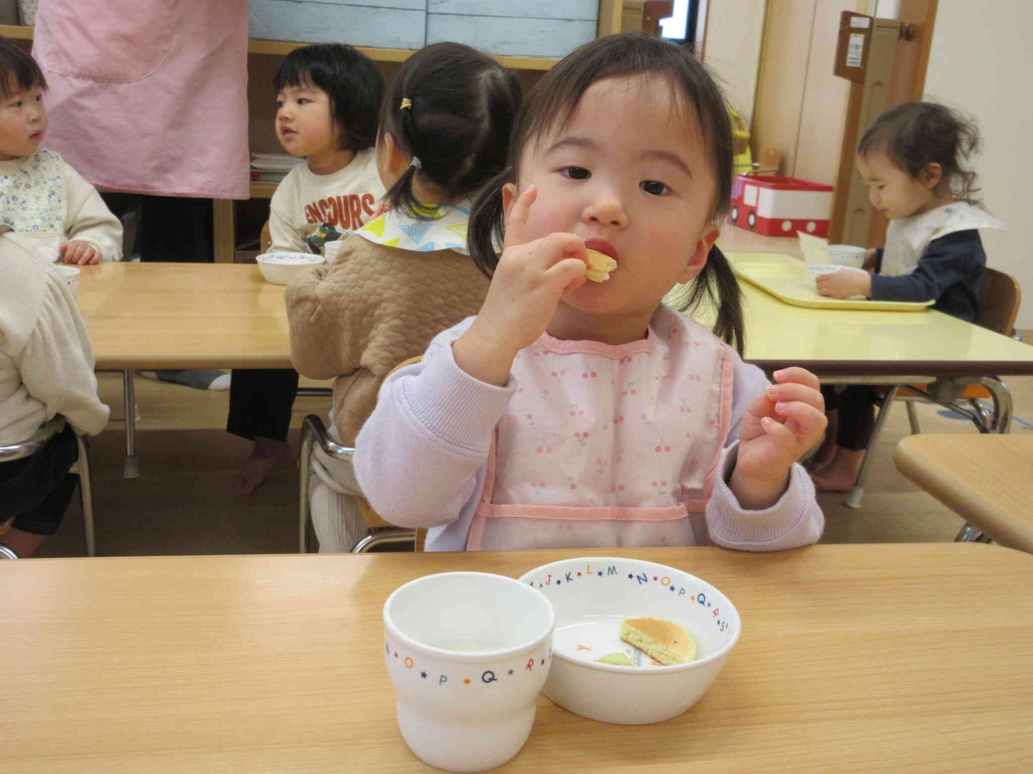 おいしい『ぱんけーき』の出来上がり！おいしいね♡