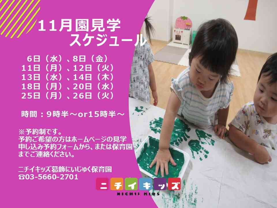 11月園見学スケジュール