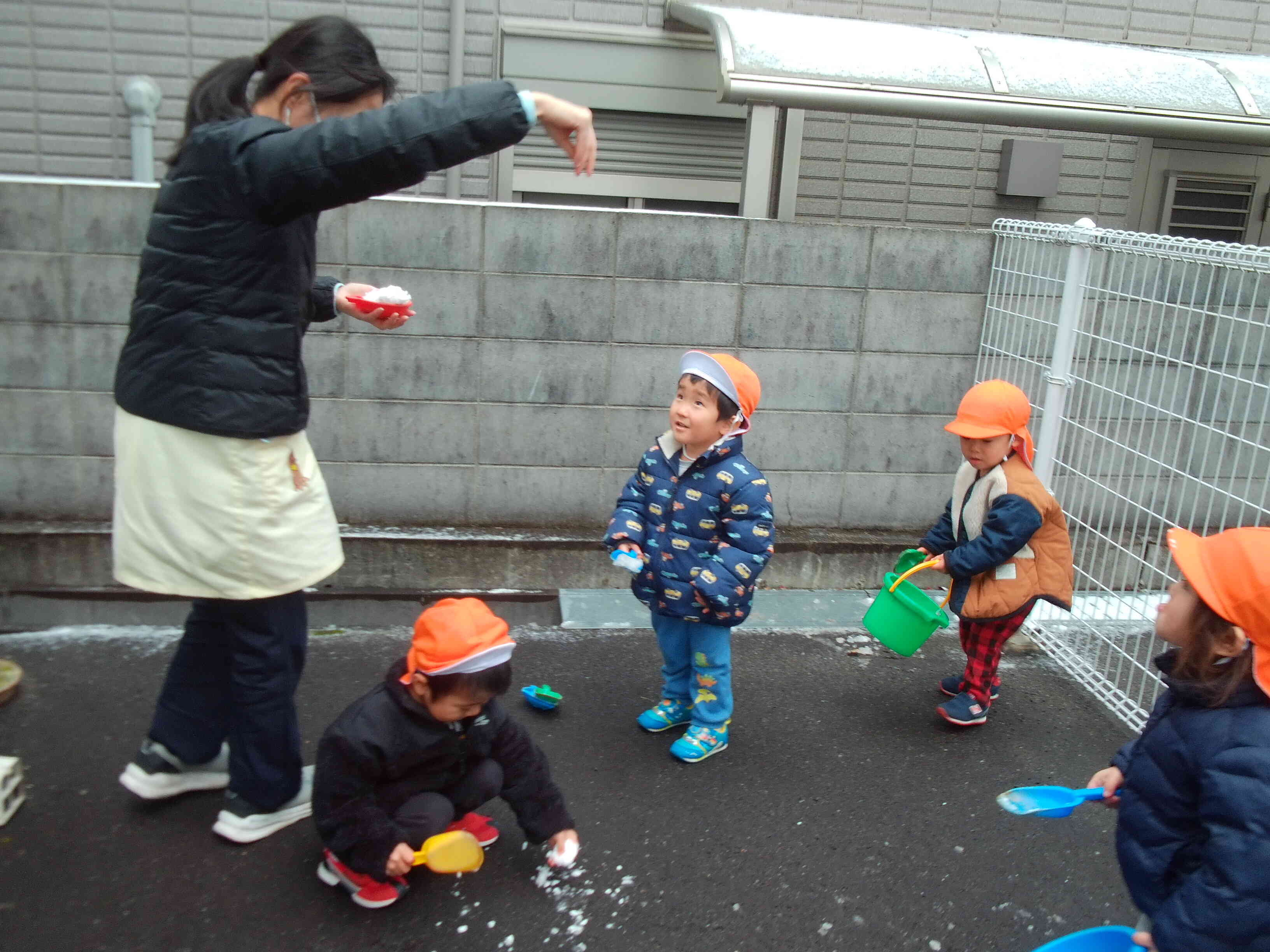 粉雪、ヒラヒラ～