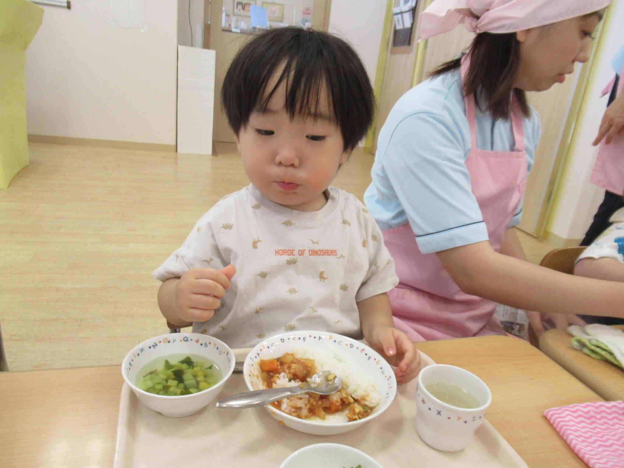 ちょっと休憩中…この後ぴかぴかに完食しました！！