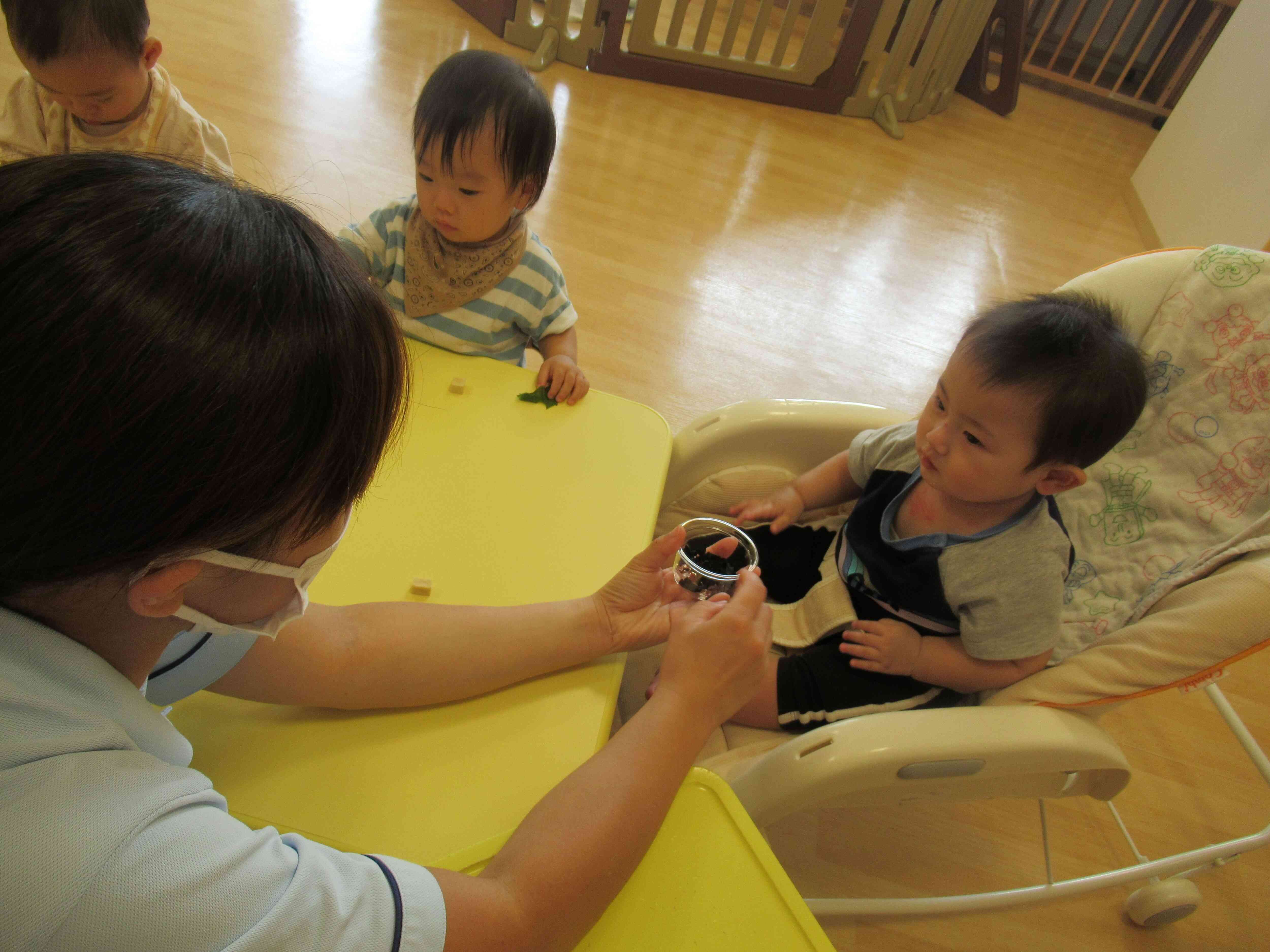 食育活動（0歳児・1歳児）