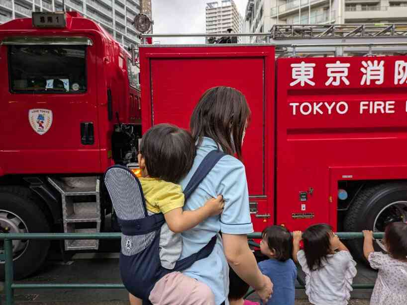 消防車、かっこいいね！