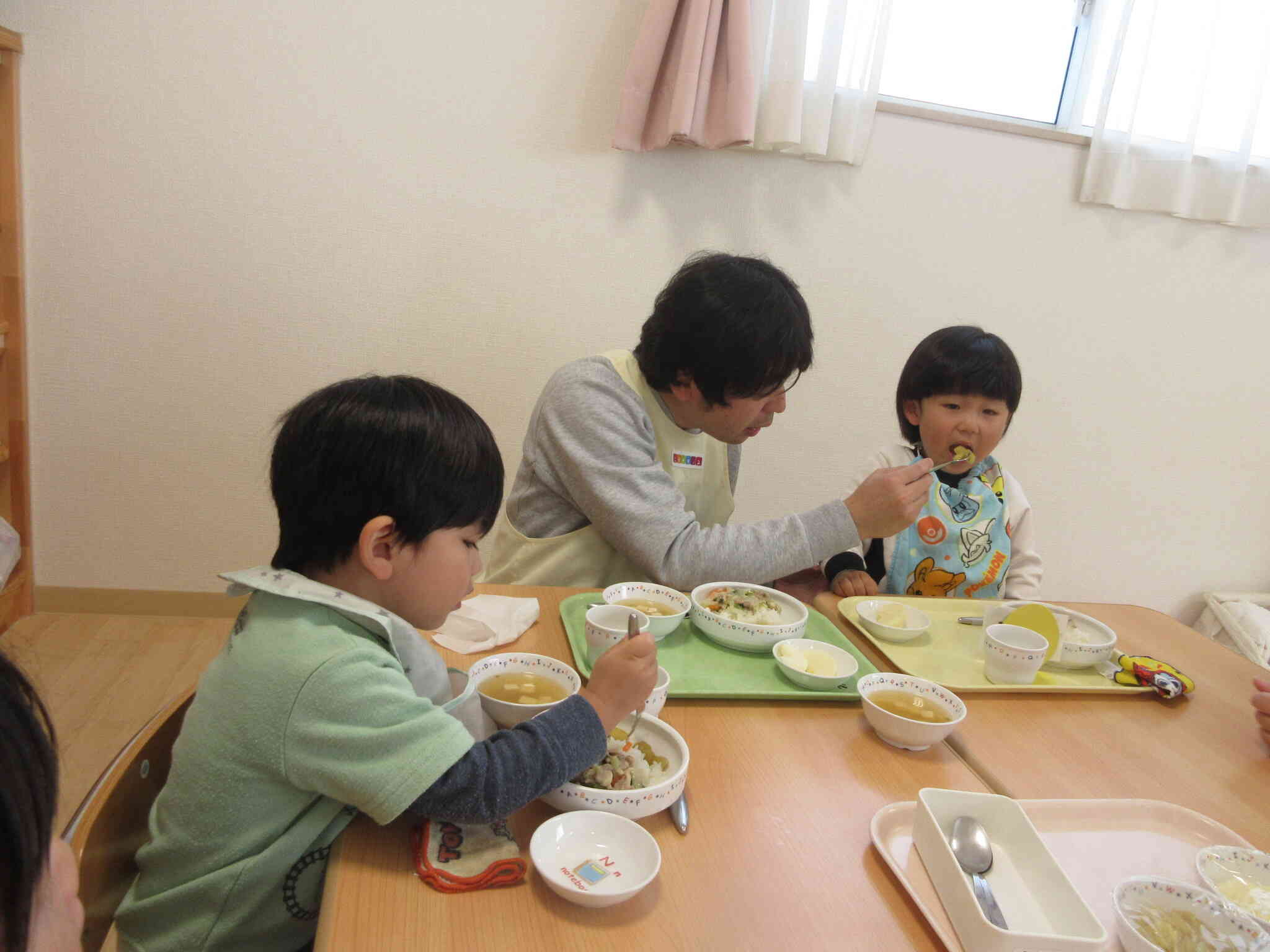 ご飯も一緒に食べました♪