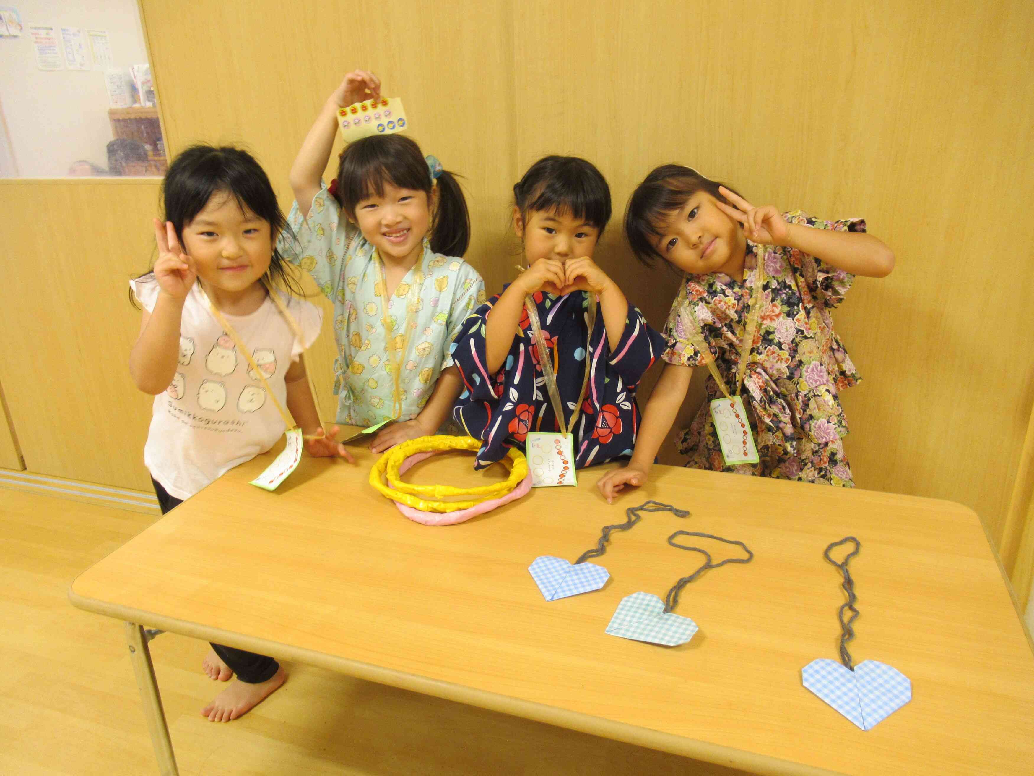 楽しかった夏祭り　きりん組ぱんだ組(5歳児4歳児）