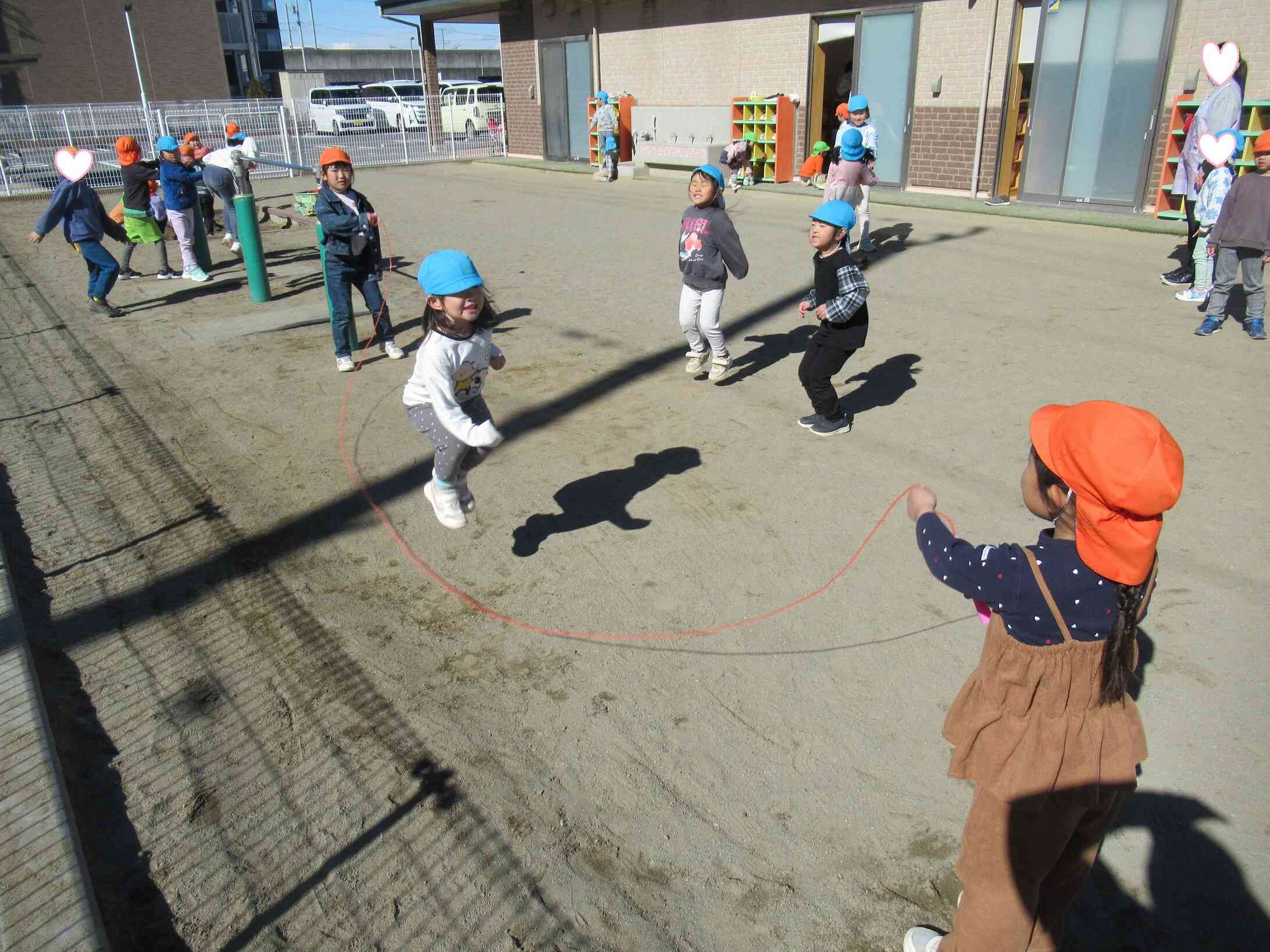 自分達で大繩の縄を回せるようになったよ！