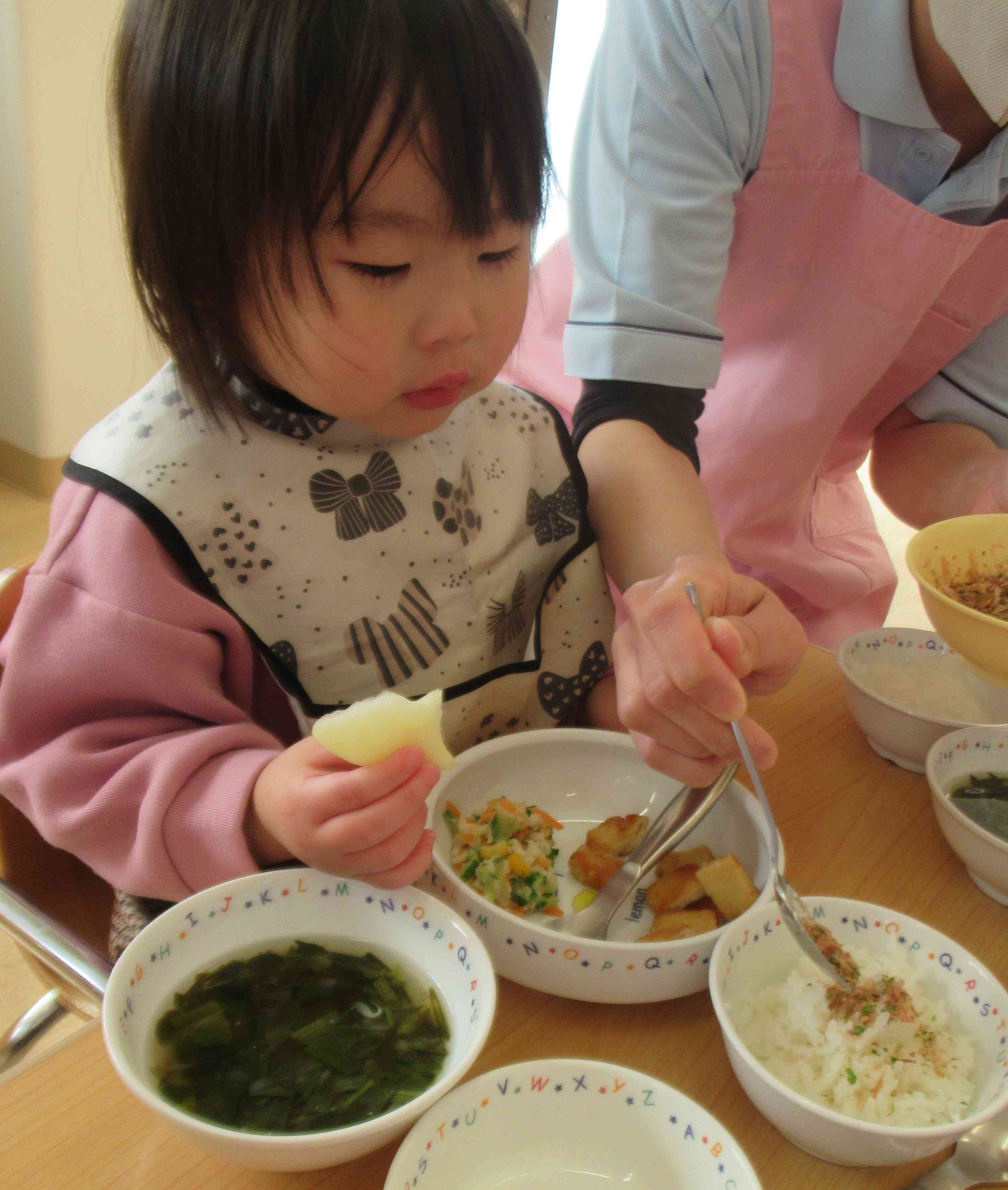 給食で食べました