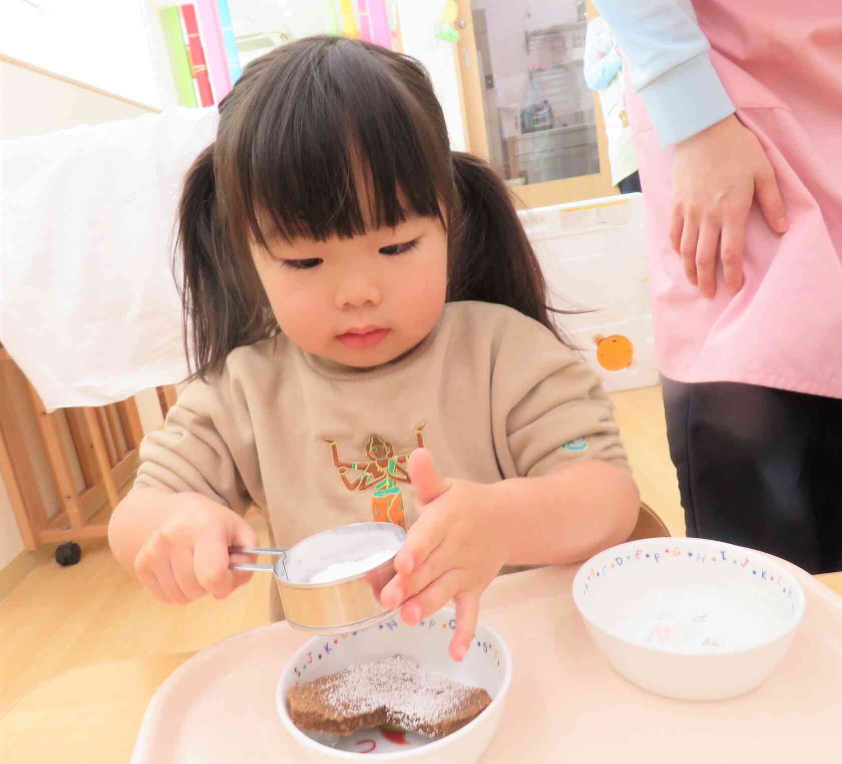 ☆食育・シュガーパウダーをかけたよ☆