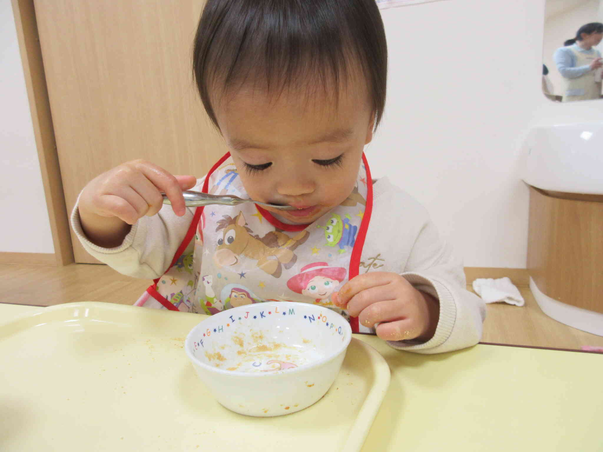 お皿に残ったきな粉もきれいに完食～！