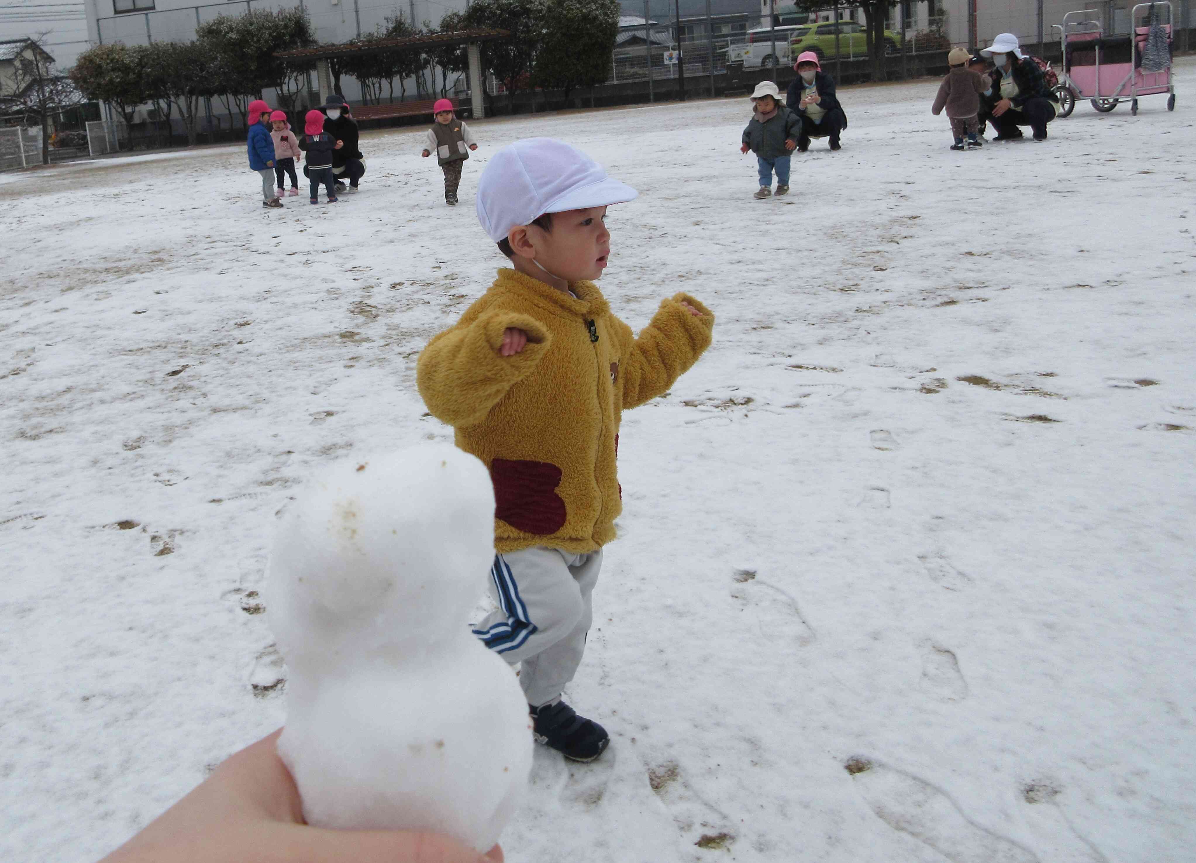 雪の上を走るの楽しい～