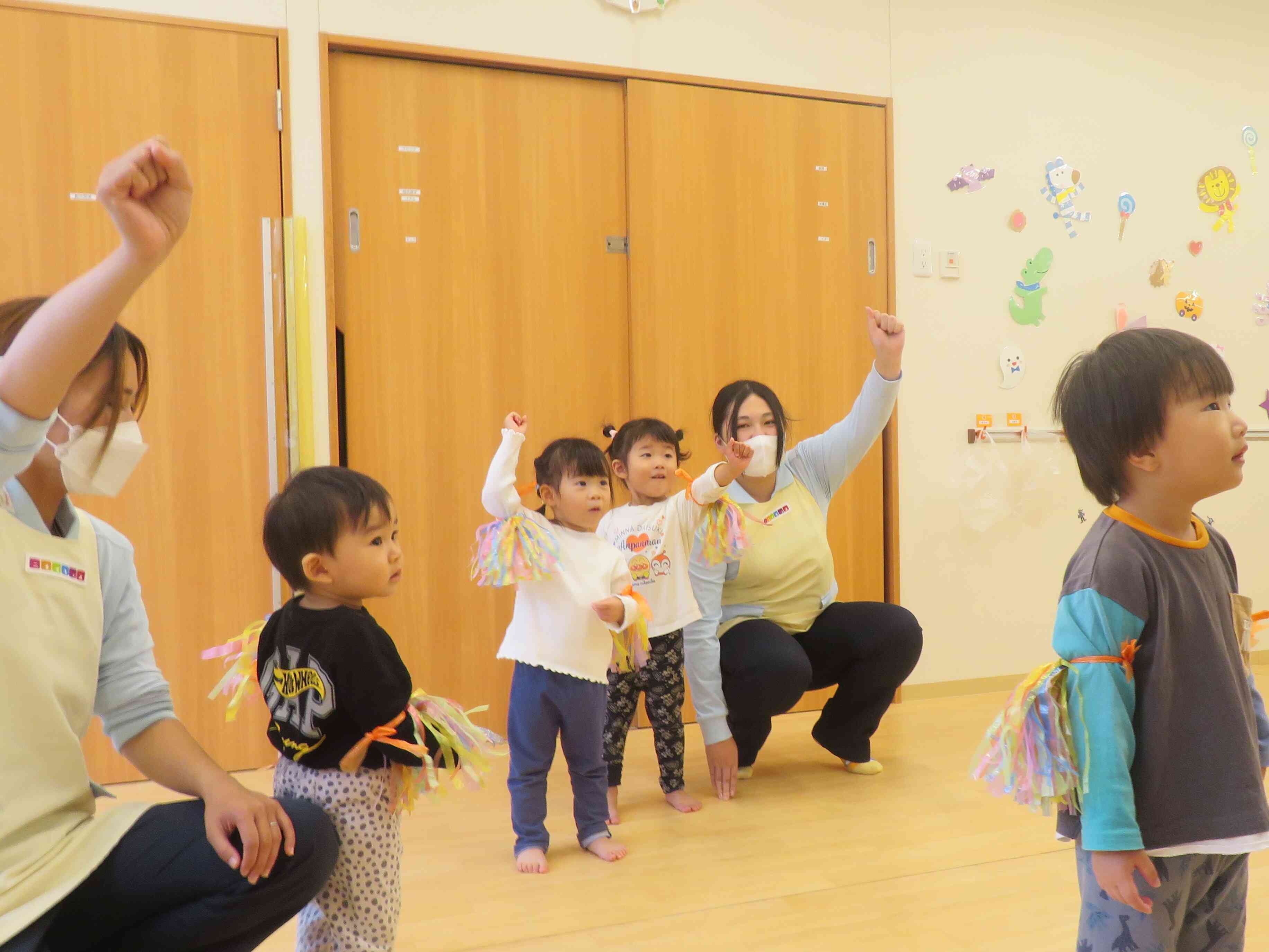 運動会ごっこ　2歳児　うさぎ組