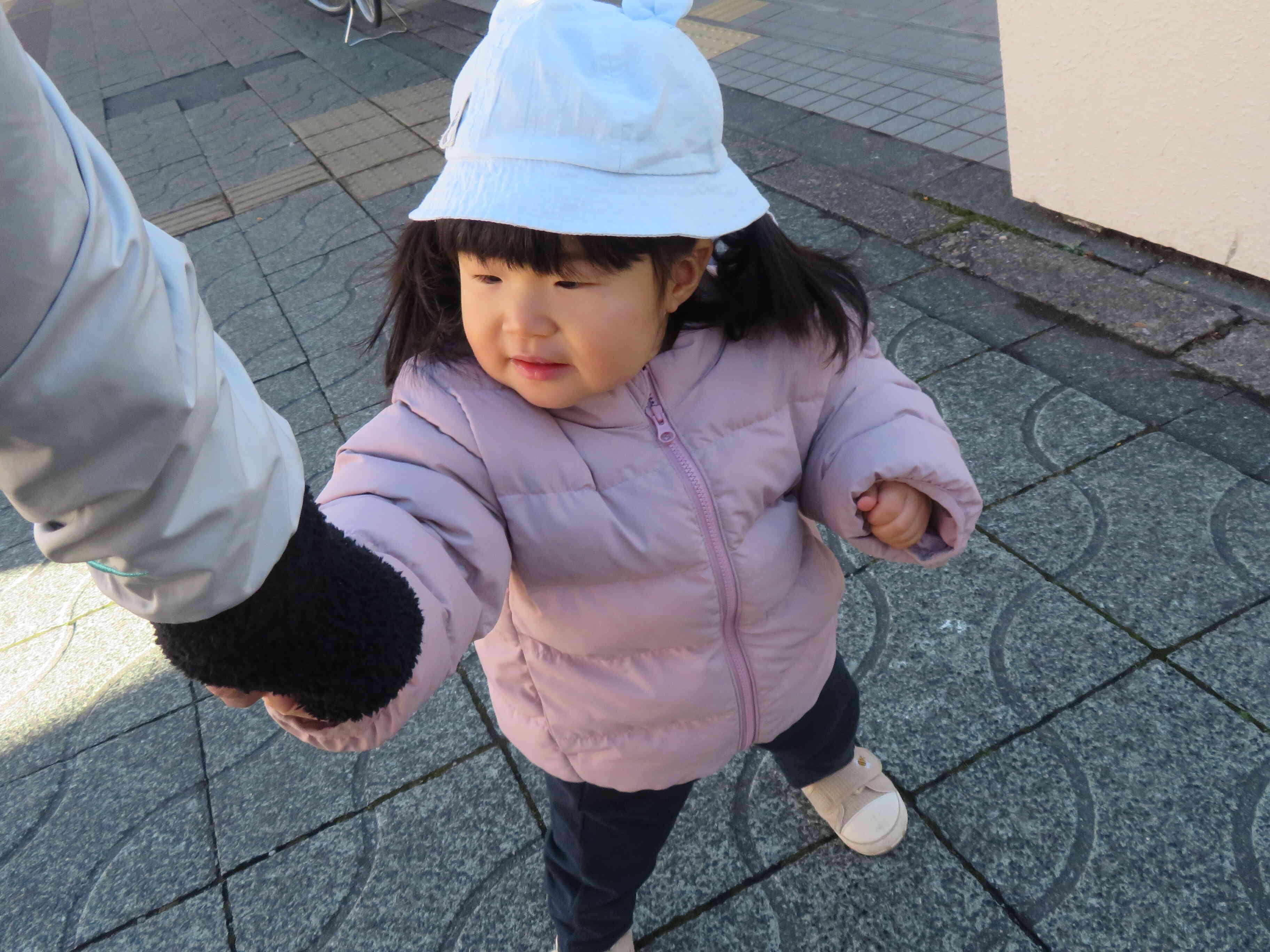 0歳児　ひよこ組　散歩の様子