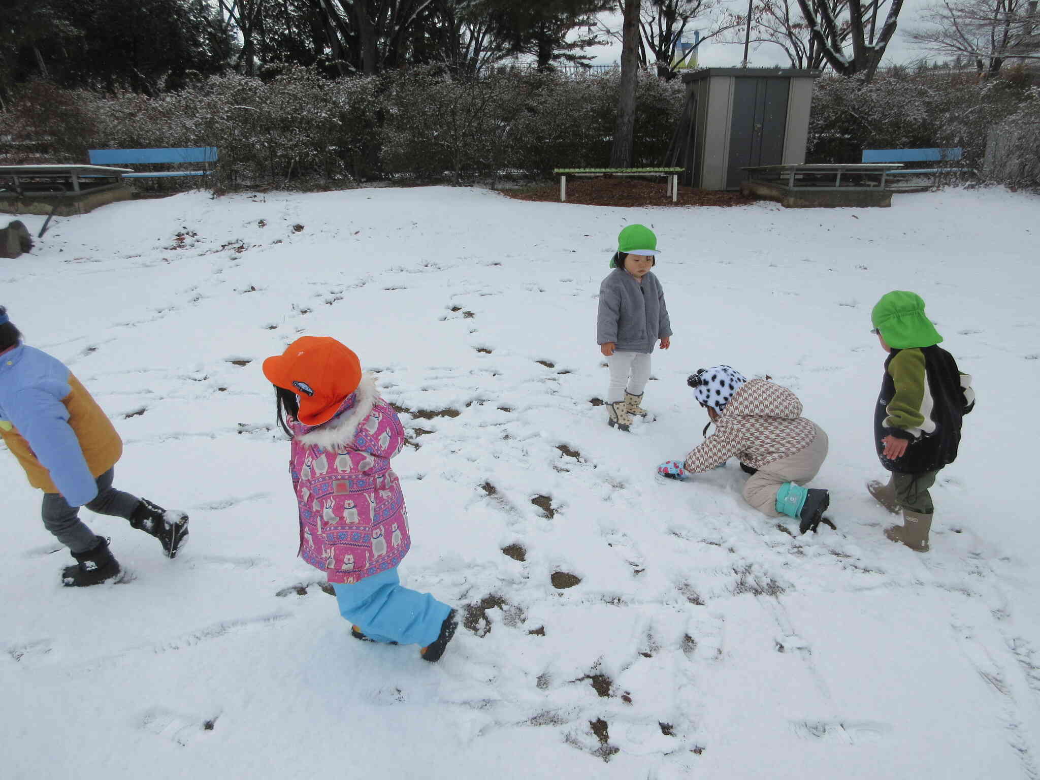 雪の上をたくさん歩いたよ。