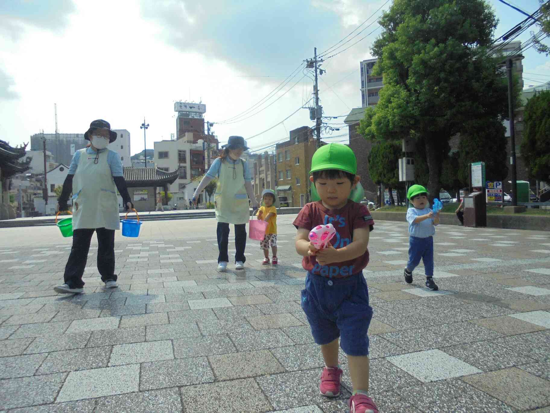 湊公園で水遊び