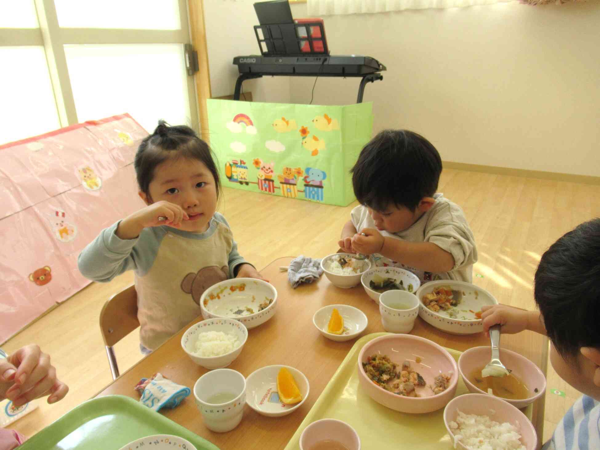 今日も給食美味しいね！