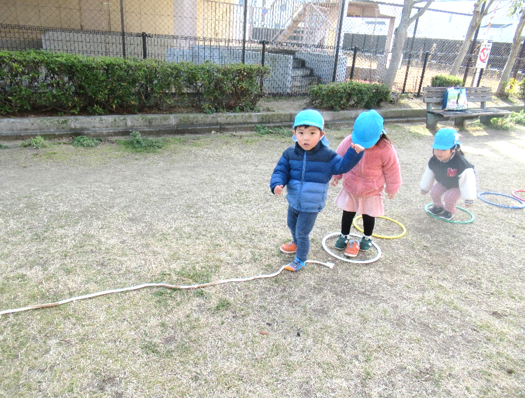 近くの公園で、外遊びも楽しみました☆彡