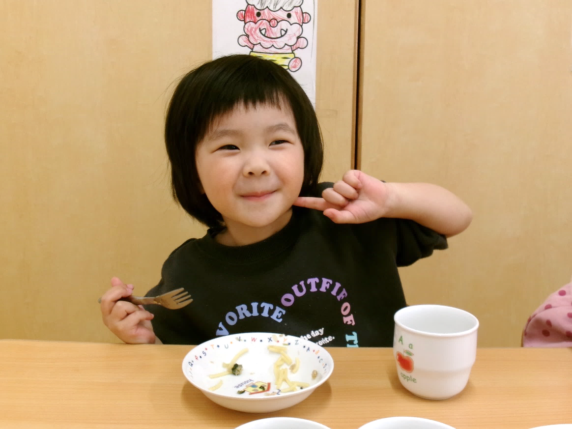 今日のおやつは、和風ツナスパゲティでした♪