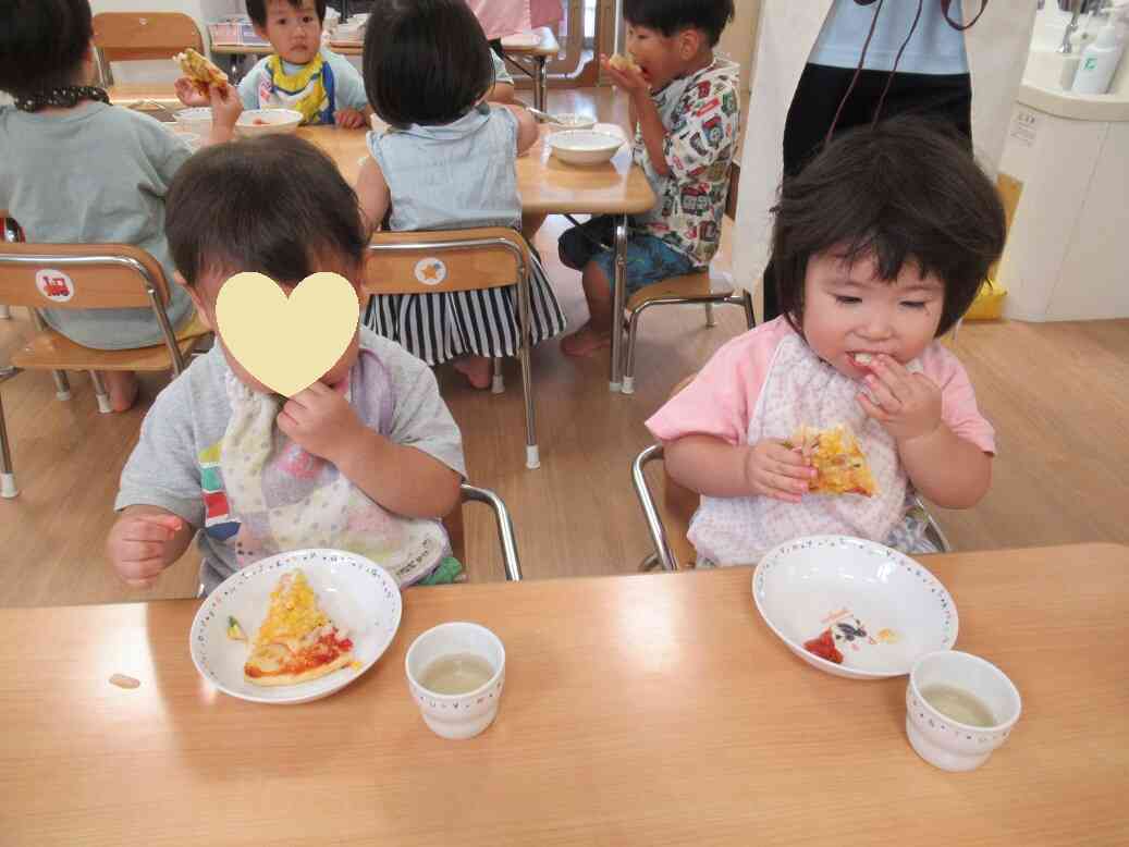 お野菜もたくさん入って、美味しかったね！！楽しいピザ作りでした～♪