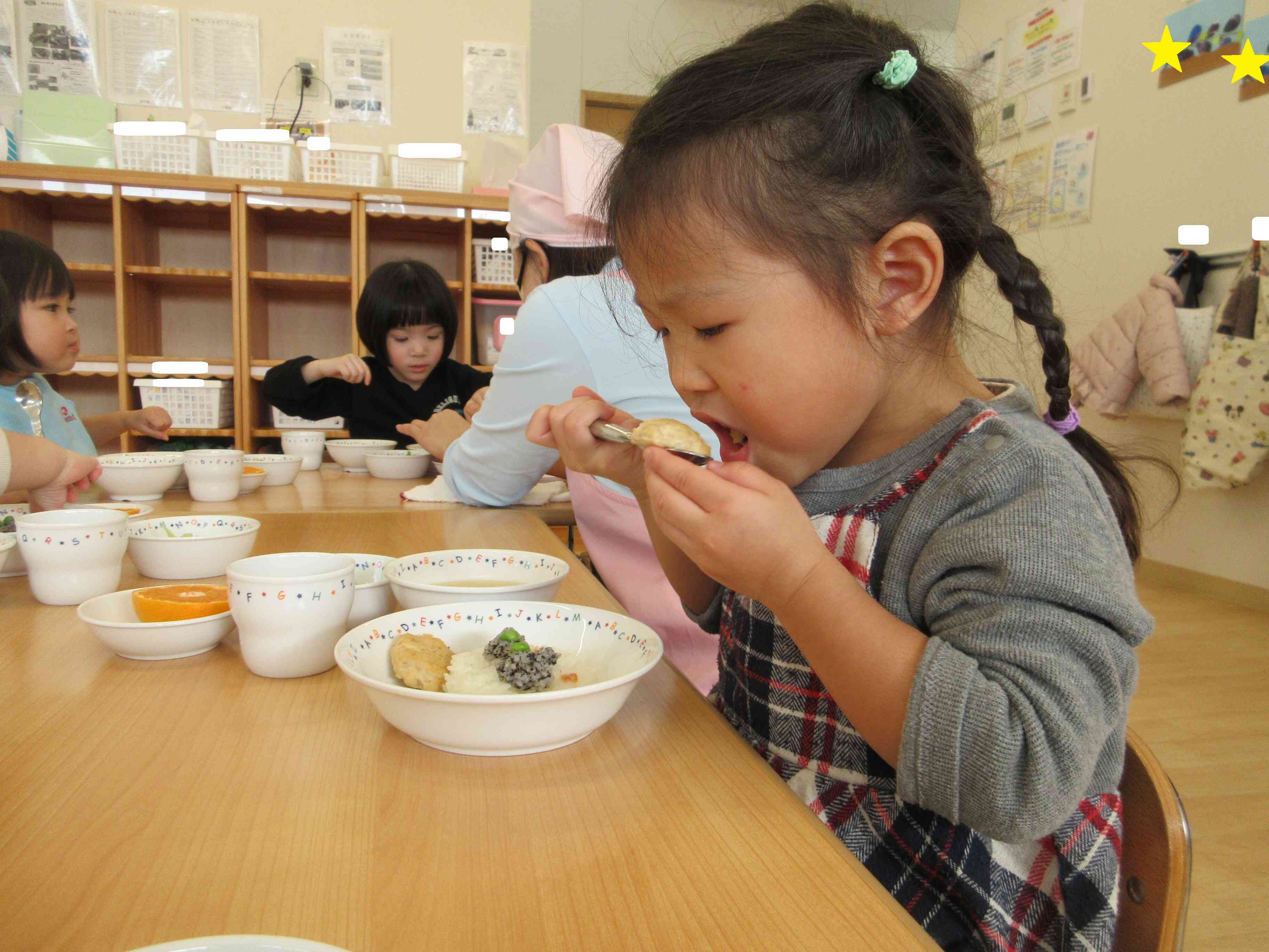 給食にもパンダさんだ！