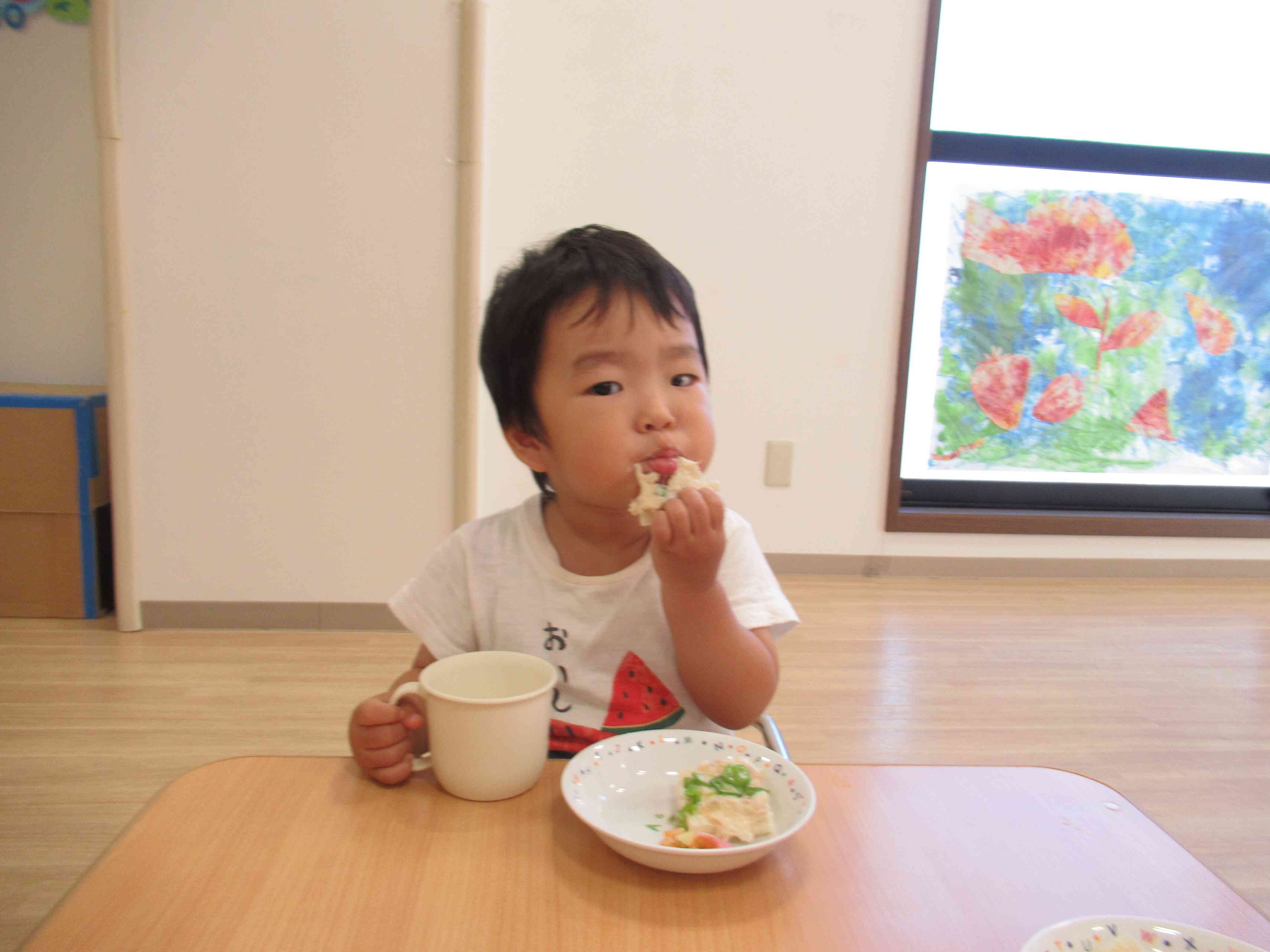 育てた野菜を食べたよ