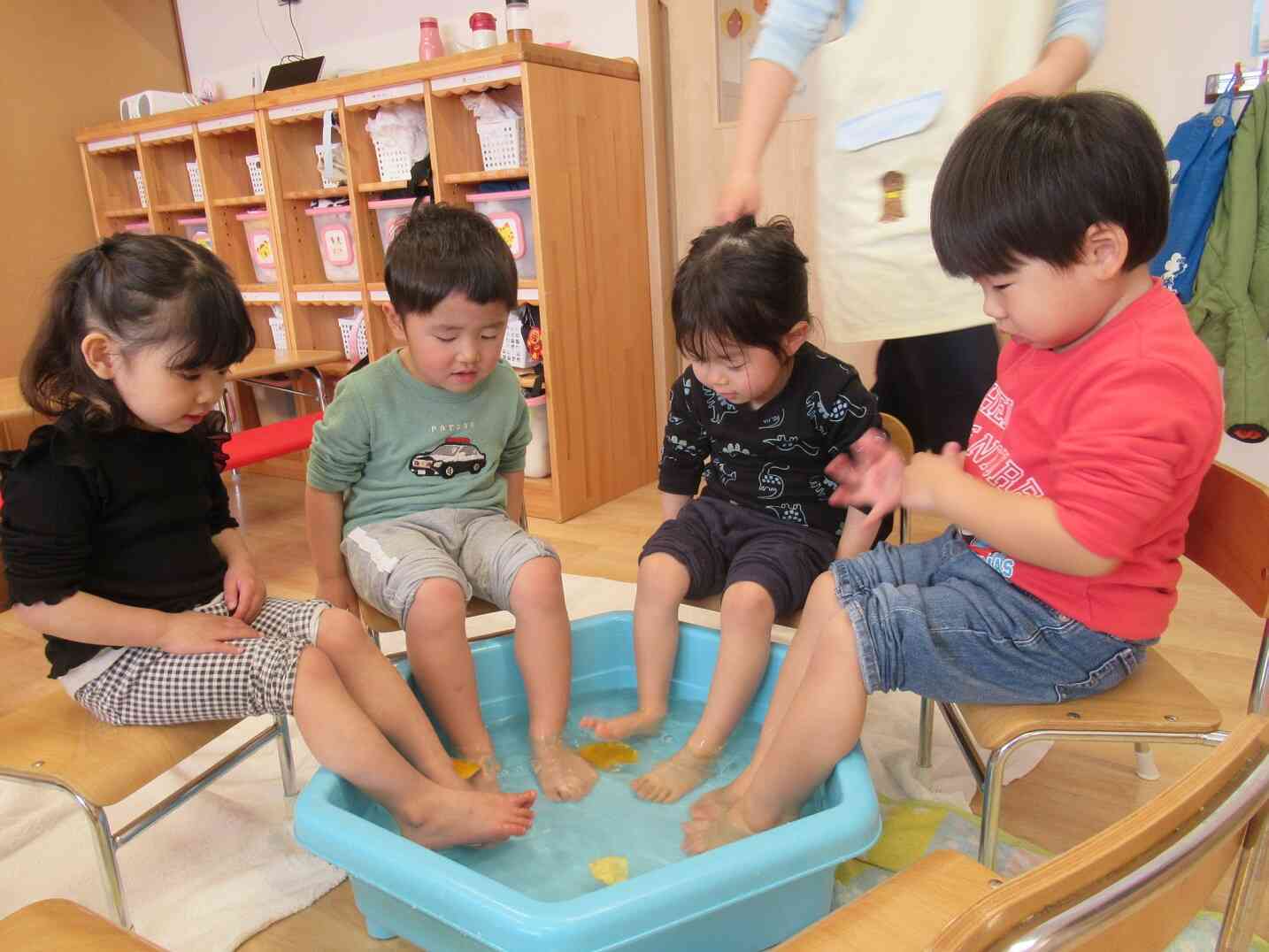 ぽかぽか足湯、気持ちいいね