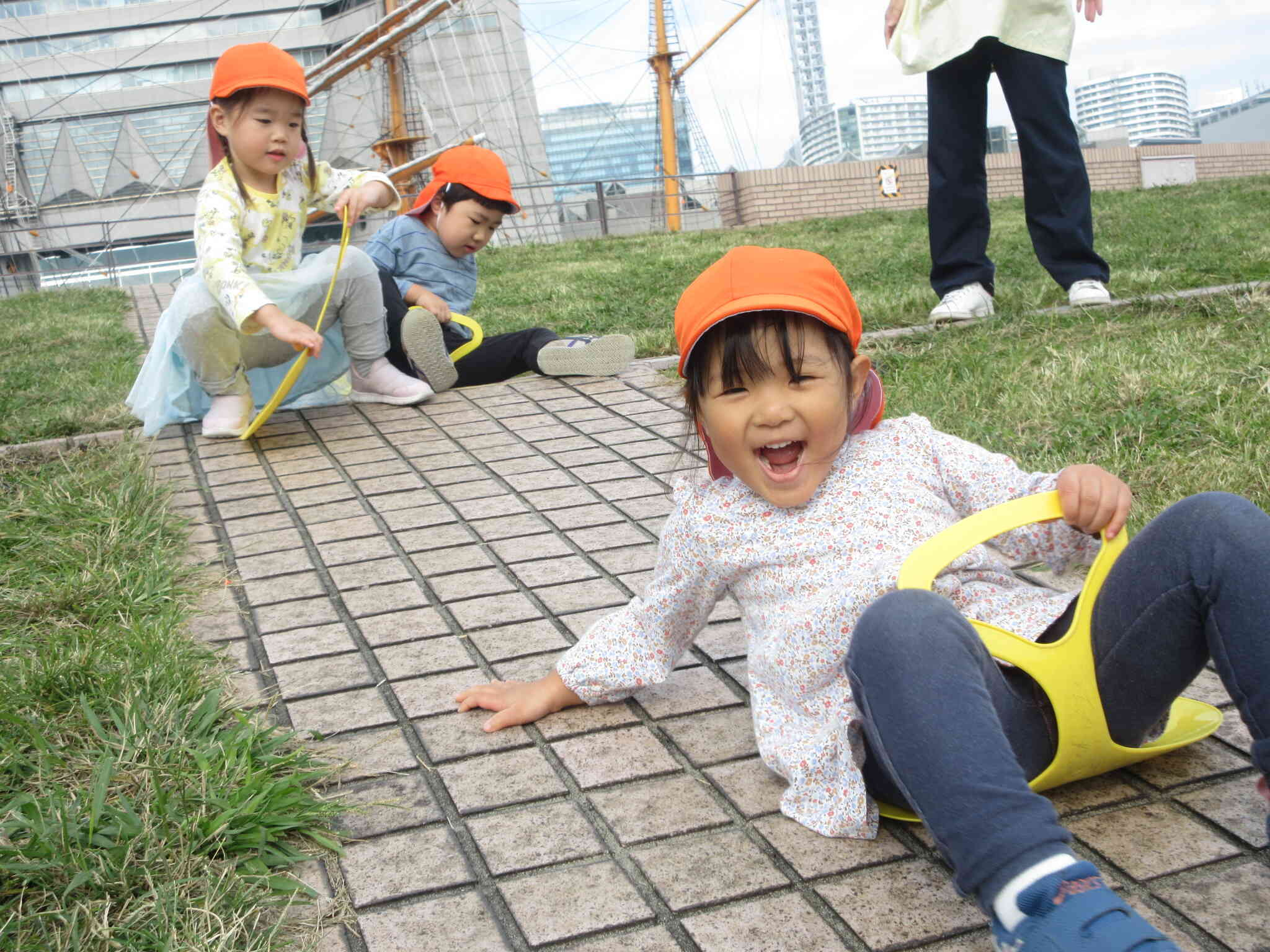 最初はちょっと怖かったけど、もう一人で滑れるよ！