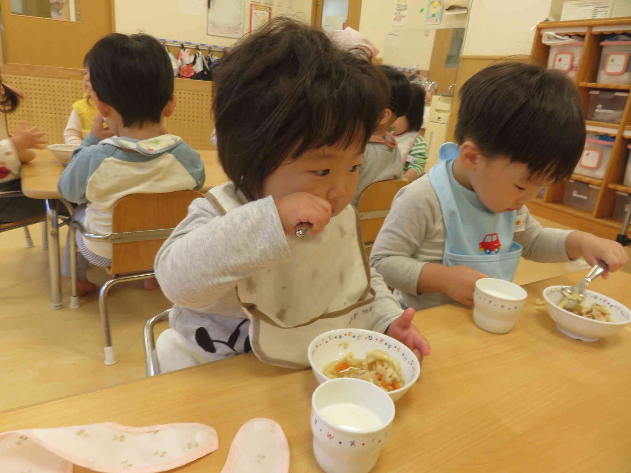 きのこと白菜は、午後のおやつ「きのこうどん」に使用しました！、とてもおいしいよ！！！」