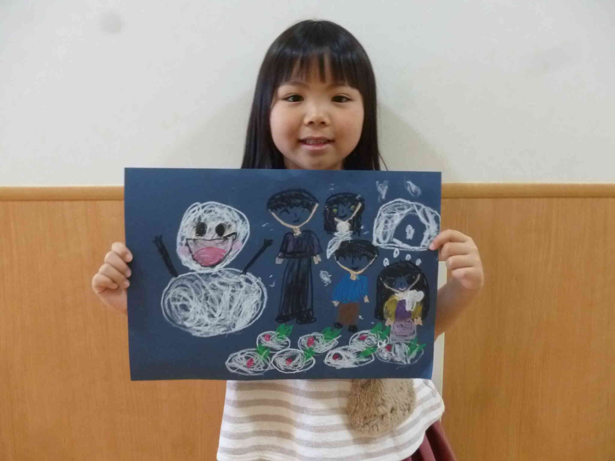 雪の日を描きました。