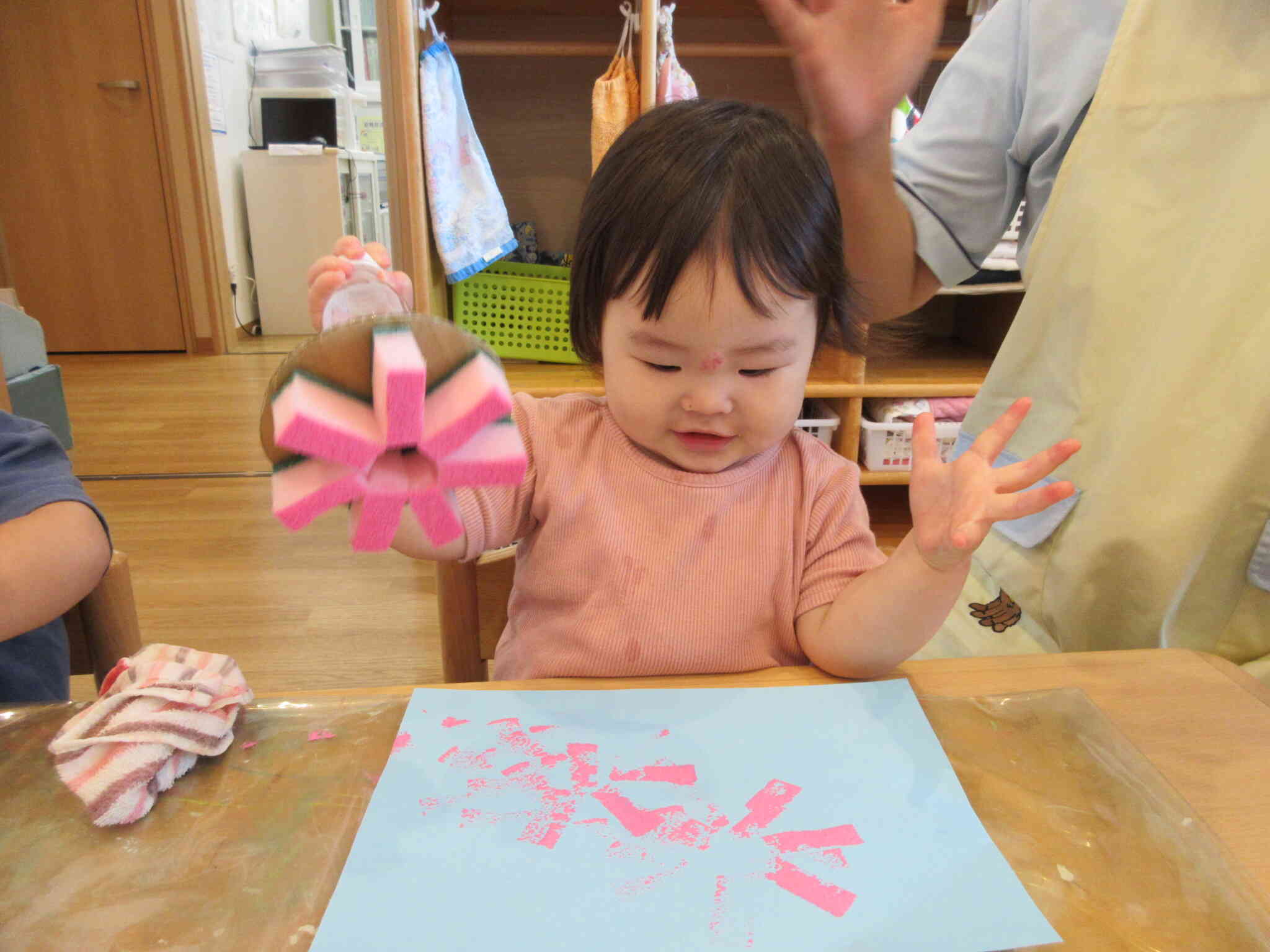 ピンクのお花がかわいいな