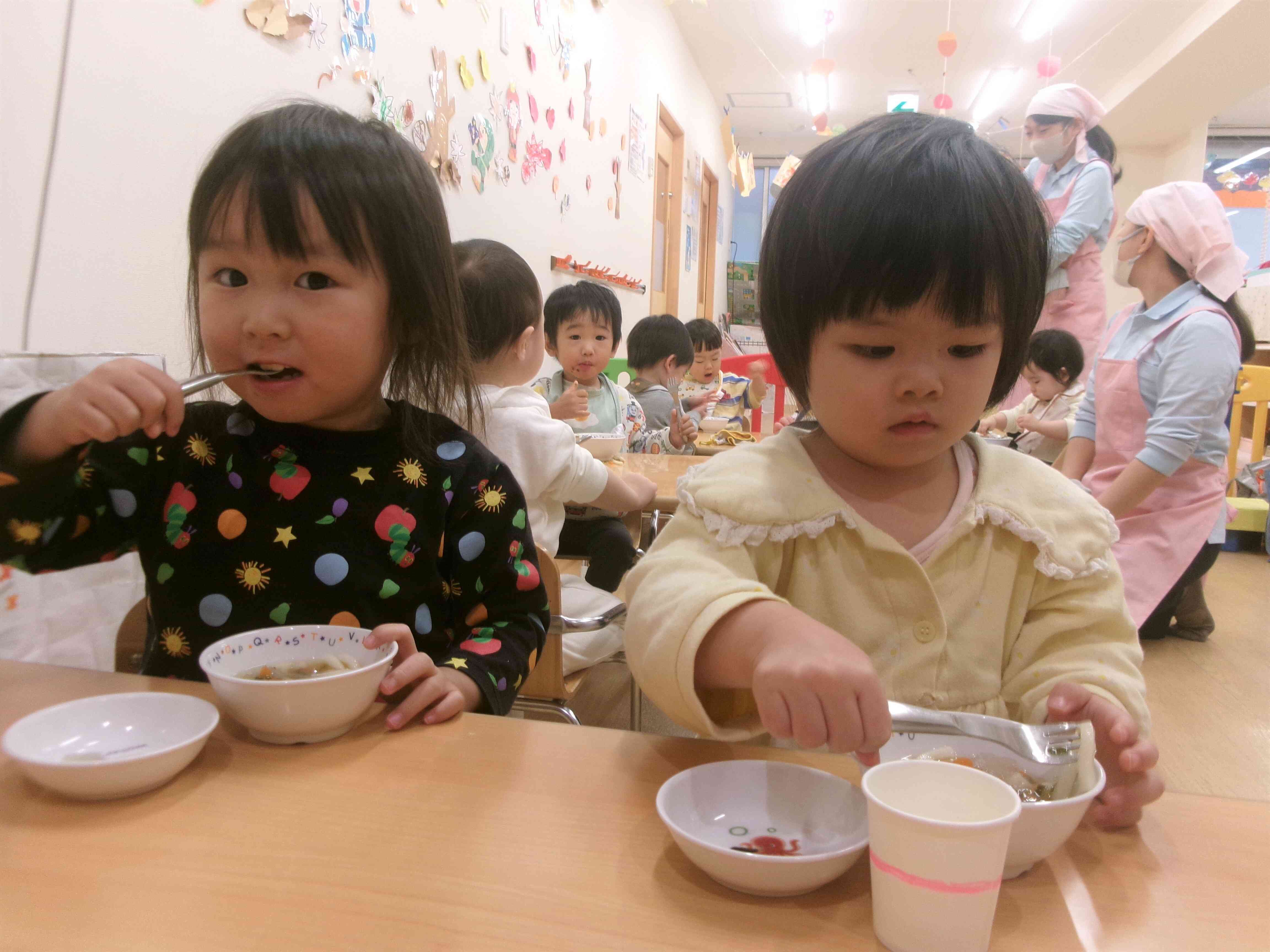 おもいっきり給食♪給食美味しいね(^^)/