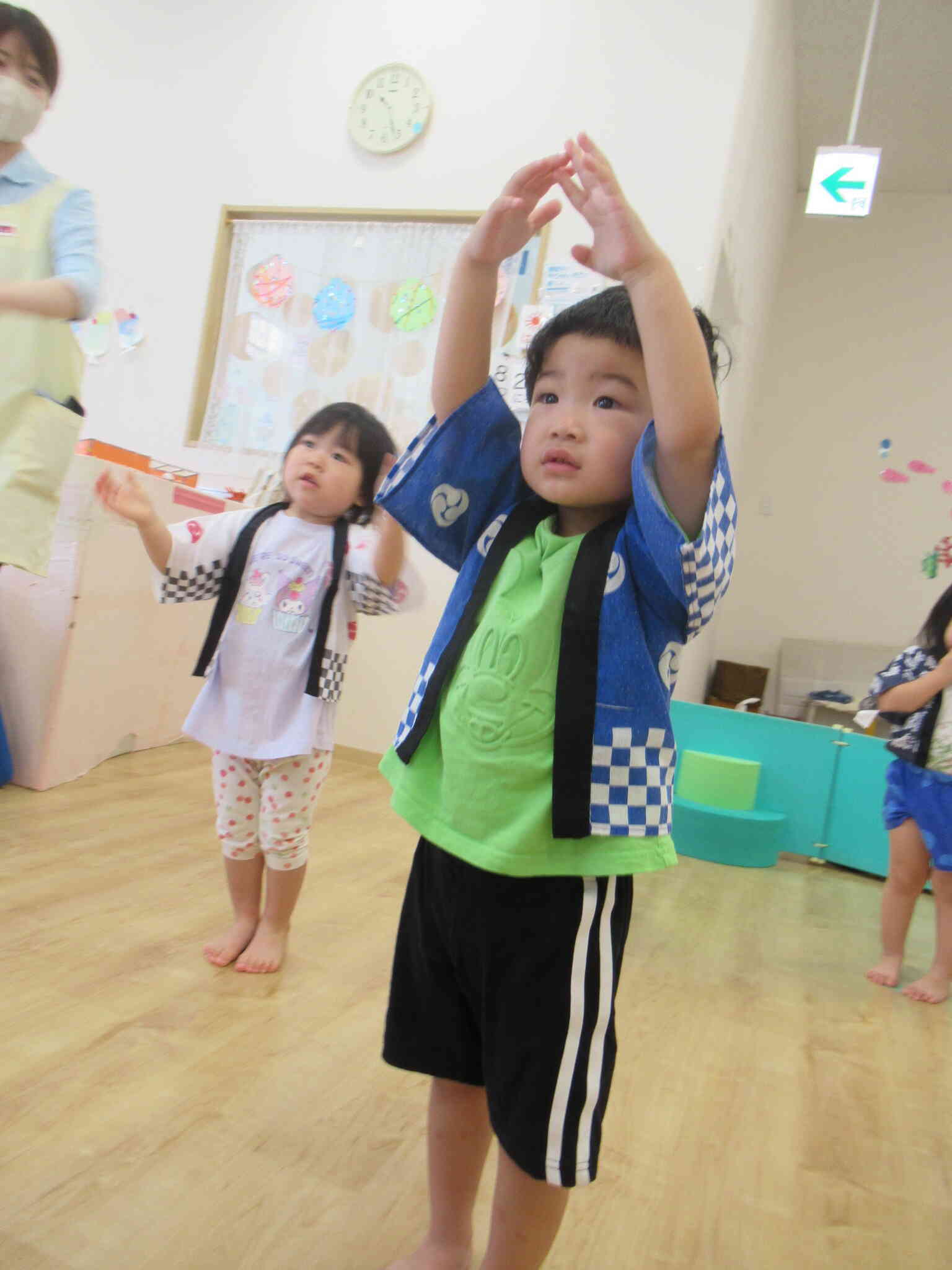 夏まつりにはぼんダンス覚えて踊るよ！