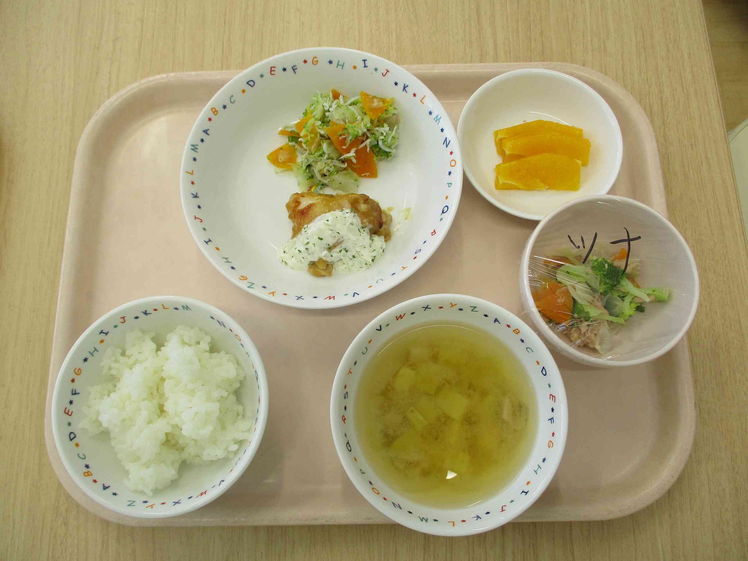 10月21日(月) の給食　幼児食