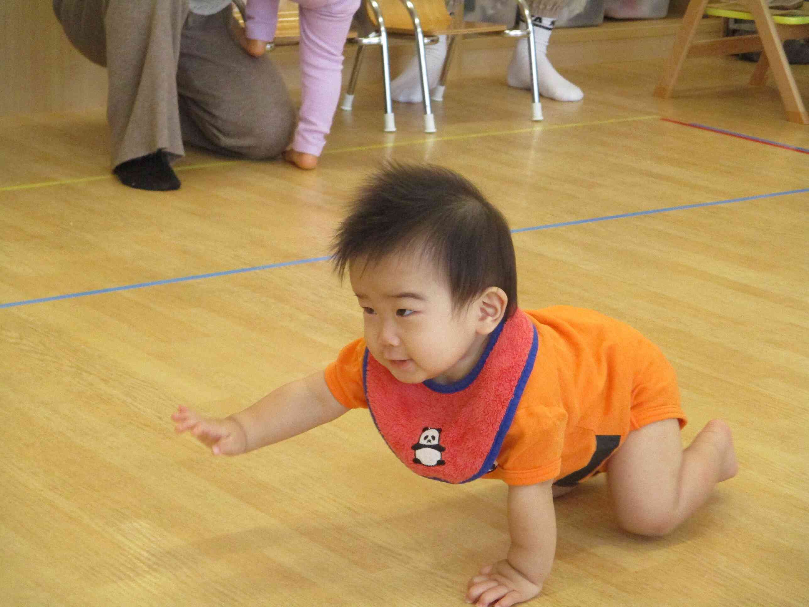 ハイハイ、上手になりました。