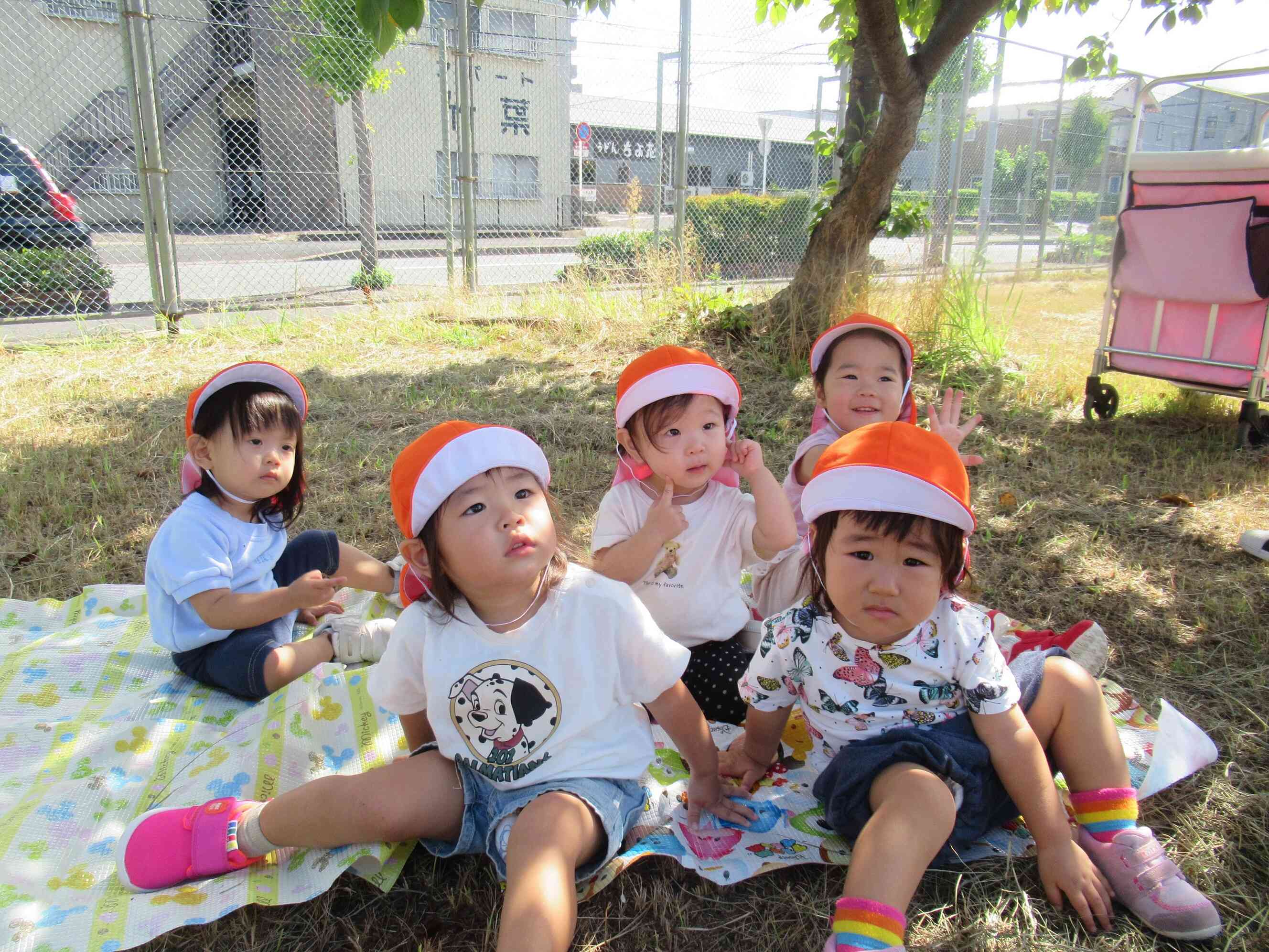 木陰は涼しくていい気持ち。ひとやすみしてまた遊ぼう！