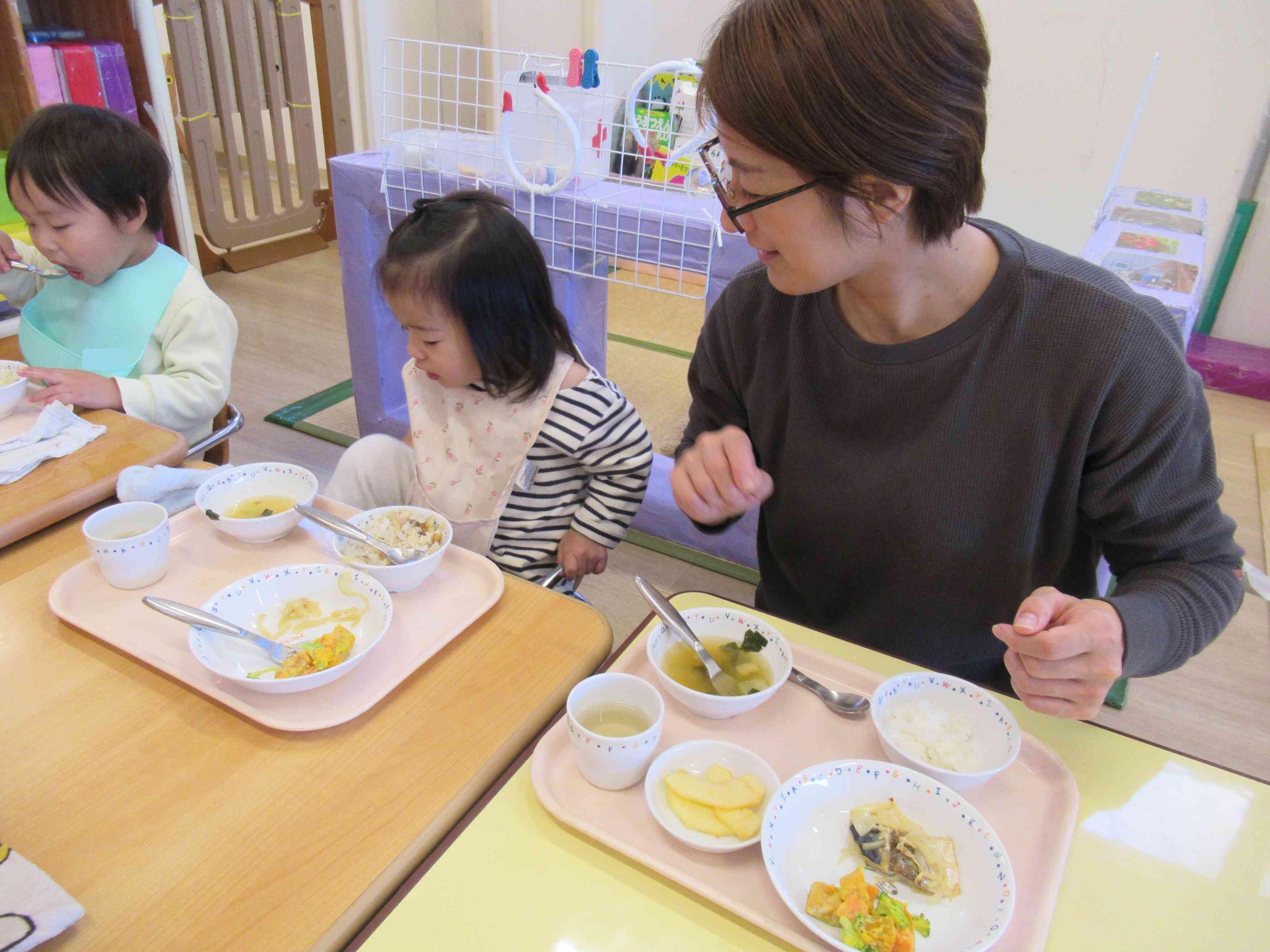 保育参加で給食の試食☆