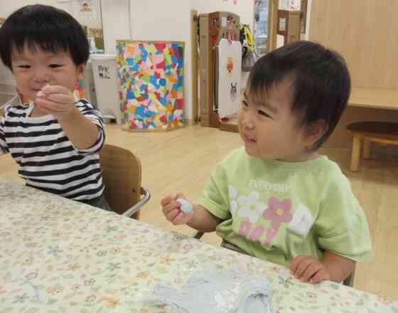 小麦粉粘土楽しいね。