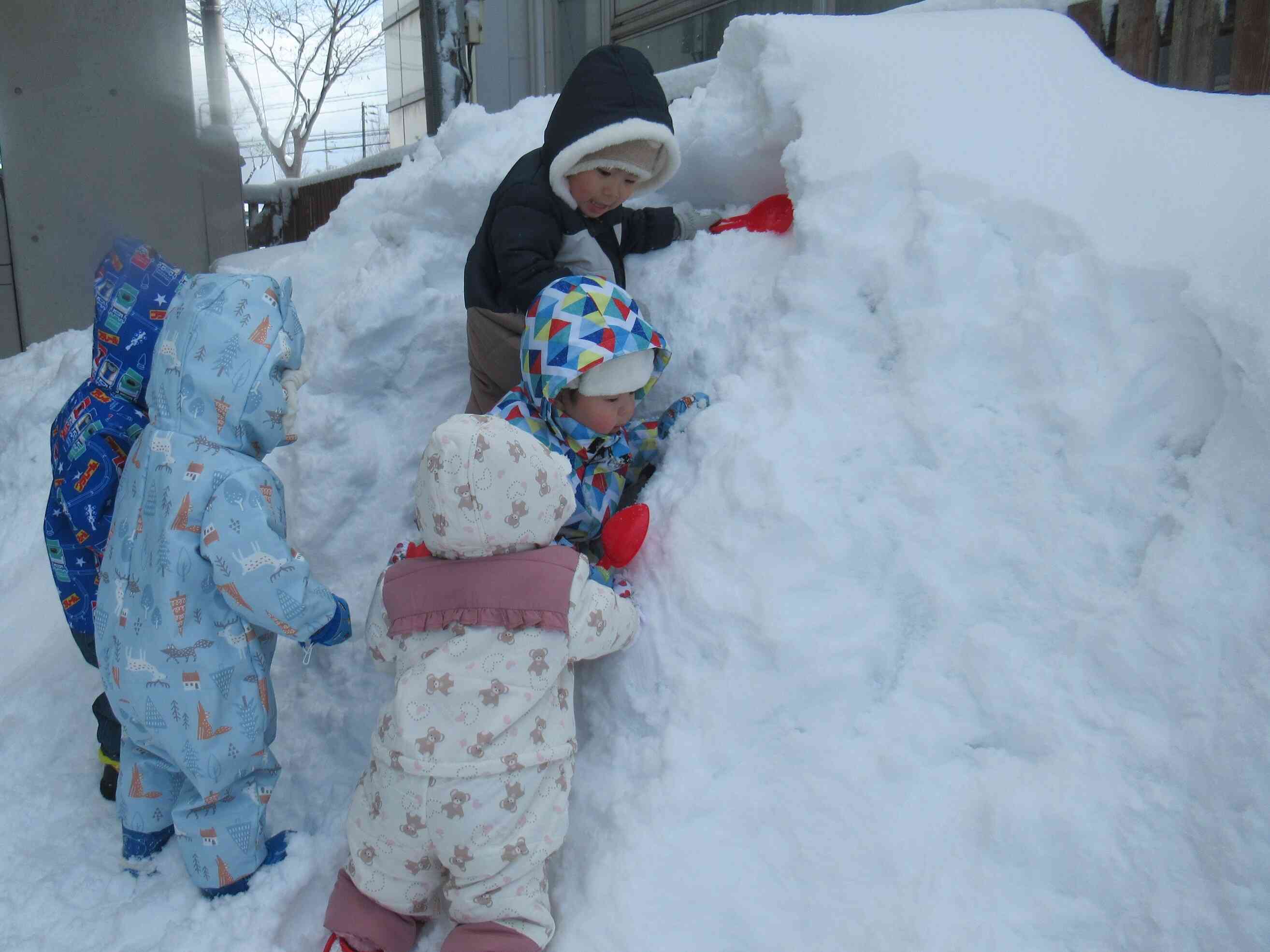 雪の壁だ！