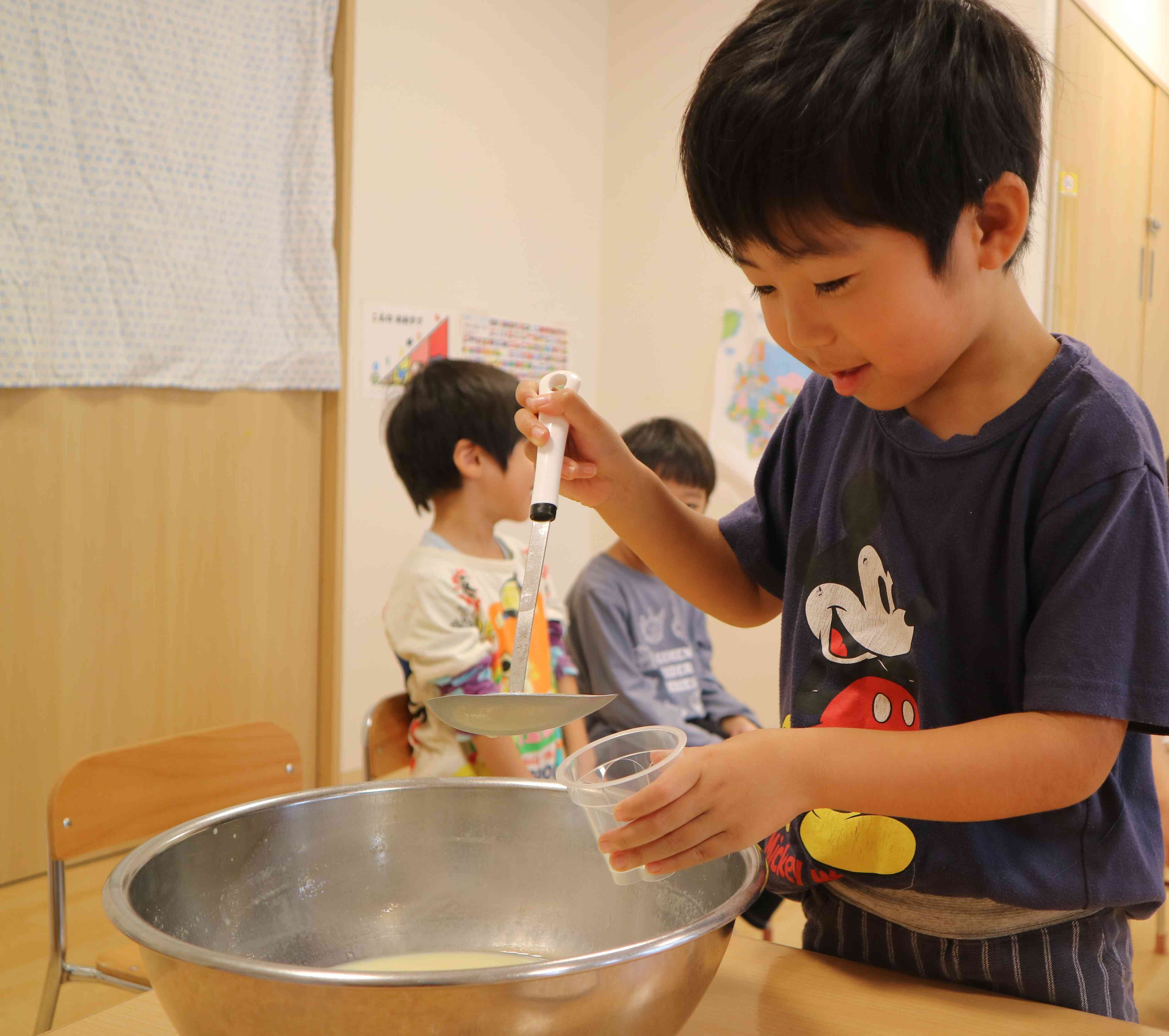 デザートのプリン作り！美味しく出来たね！